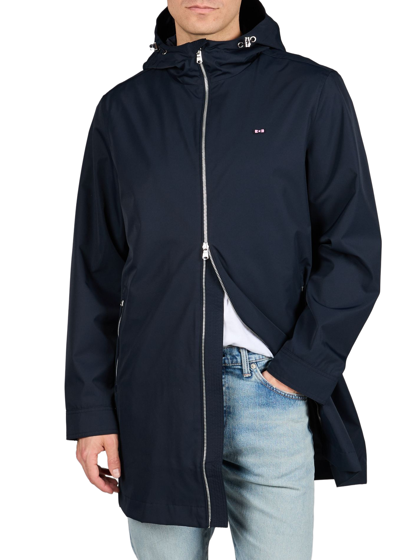 Blouson mi-long à capuche EDEN PARK Bleu