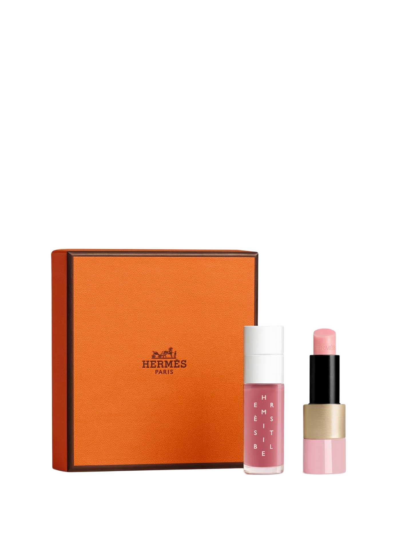 Precomposed Rose Hermès and Hermèsistible gift set. HERMÈS Rose confetti et rose koala
