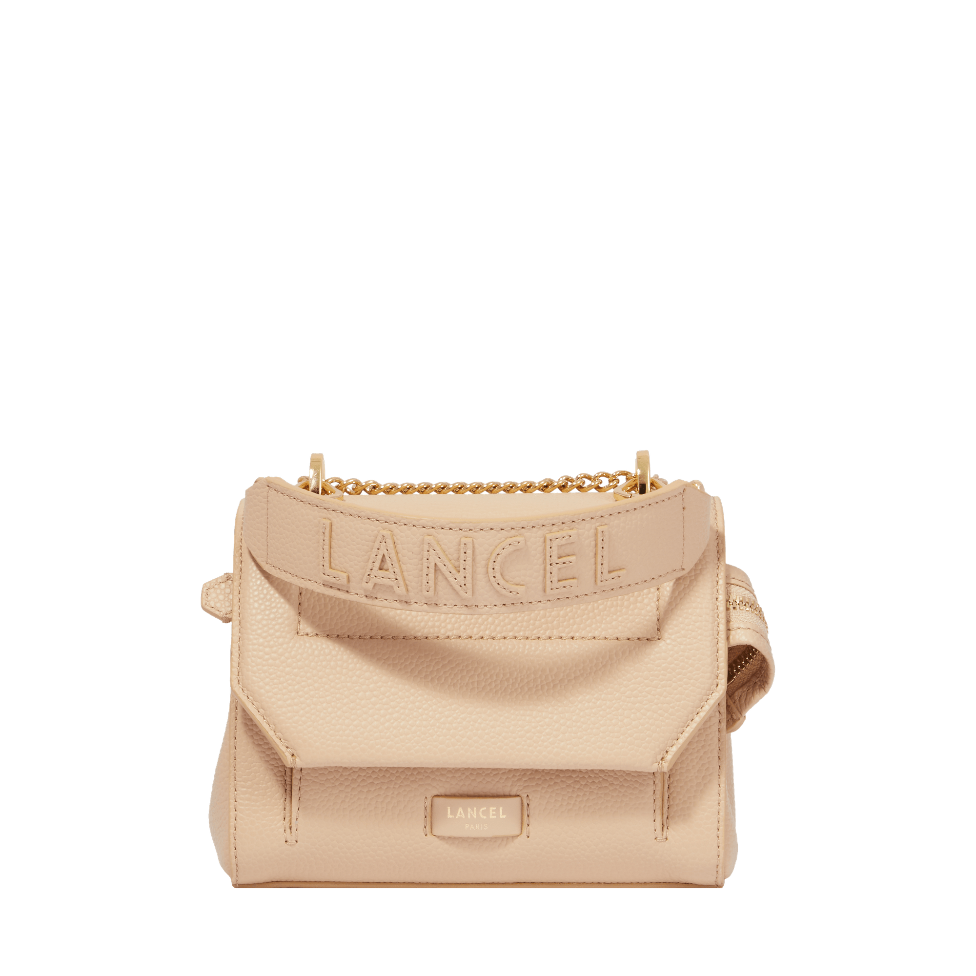 Small ninon flap bag by lancel in leather LANCEL Beige