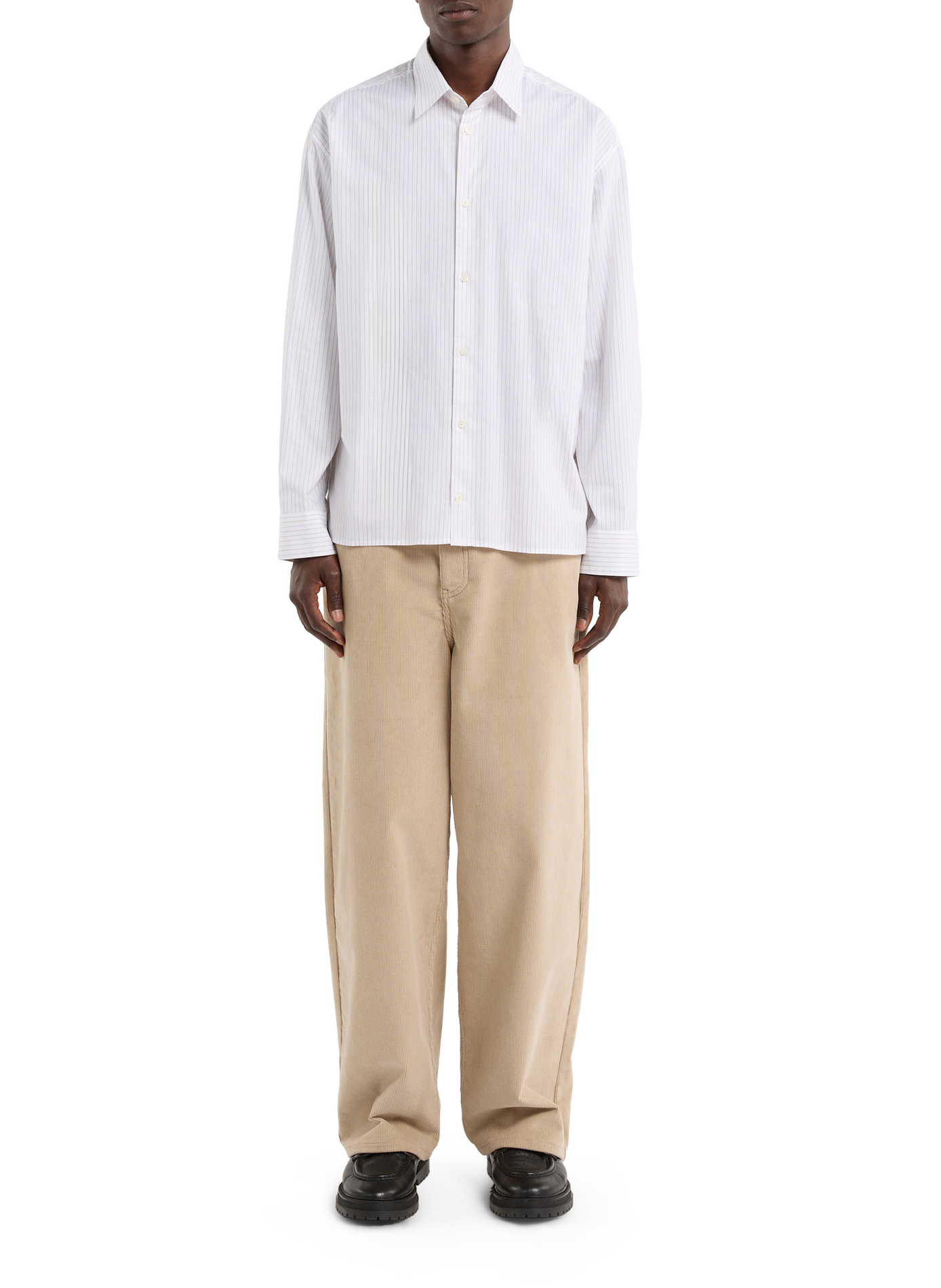 Chemise rayée en coton SAISON 1865 Beige