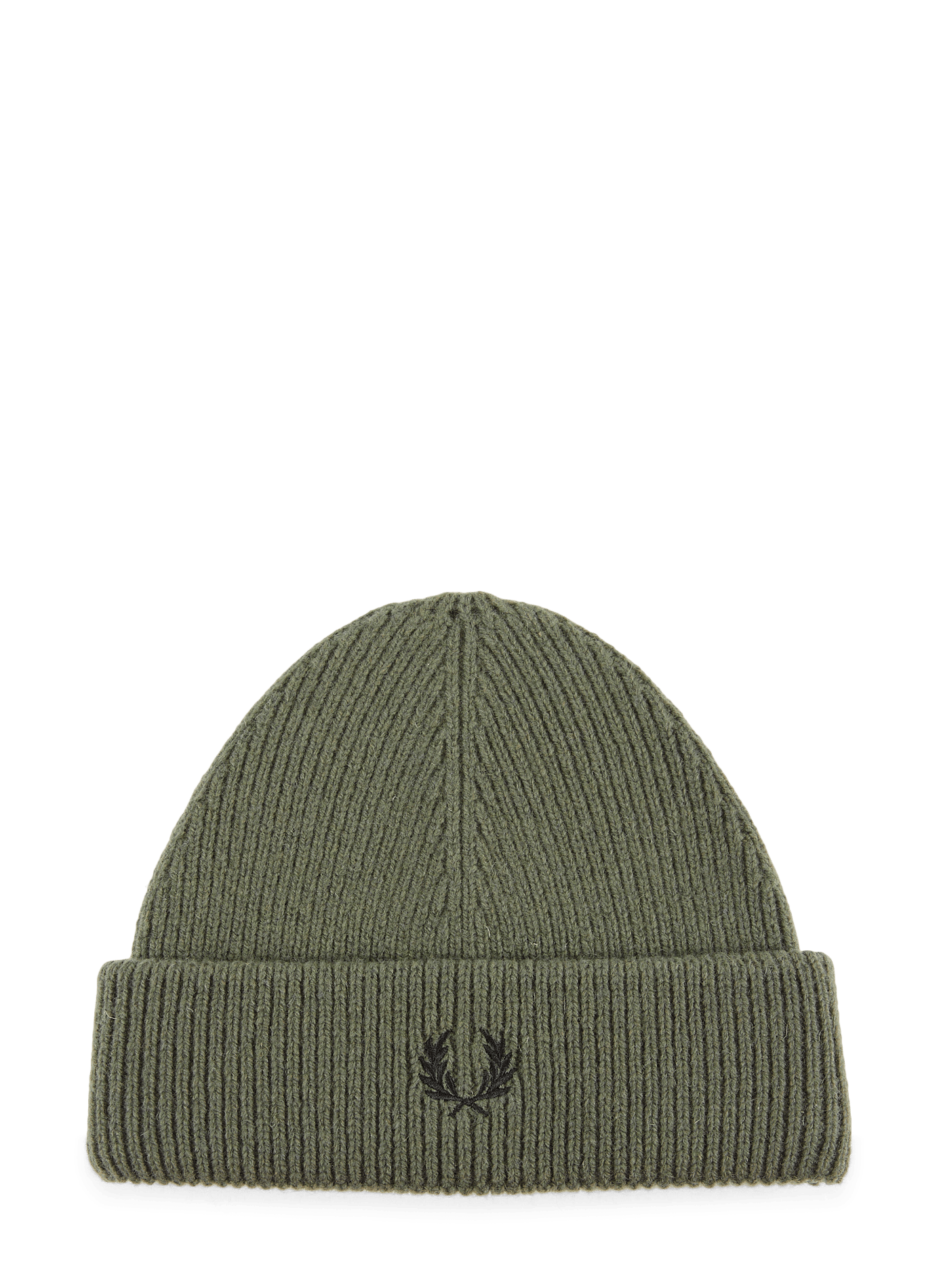 Bonnet en maille en laine FRED PERRY Vert