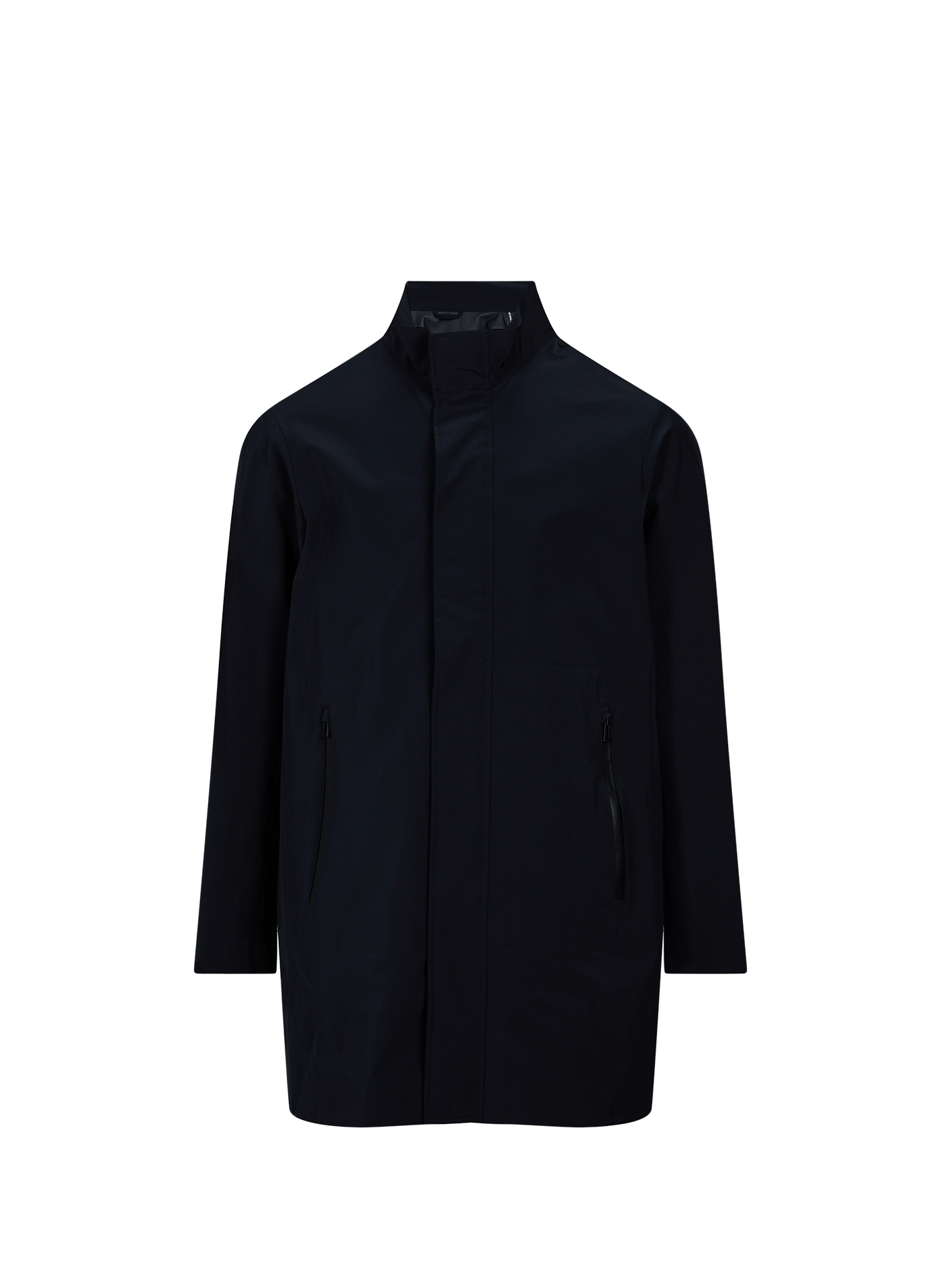 Mid-length straight coat with high collar EMPORIO ARMANI Blue
