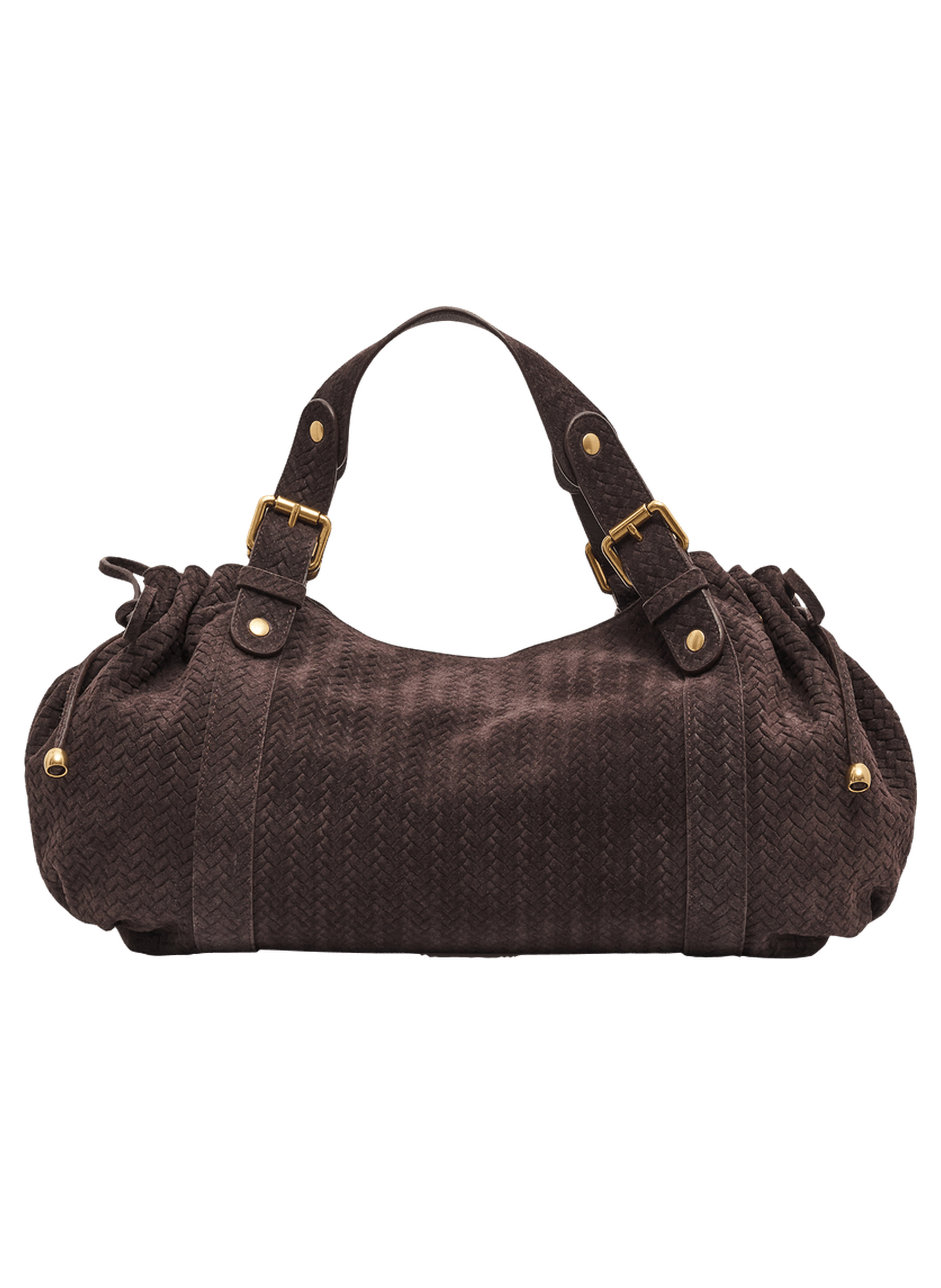 Sac à main en cuir velours effet tressé - 24h GERARD DAREL Marron
