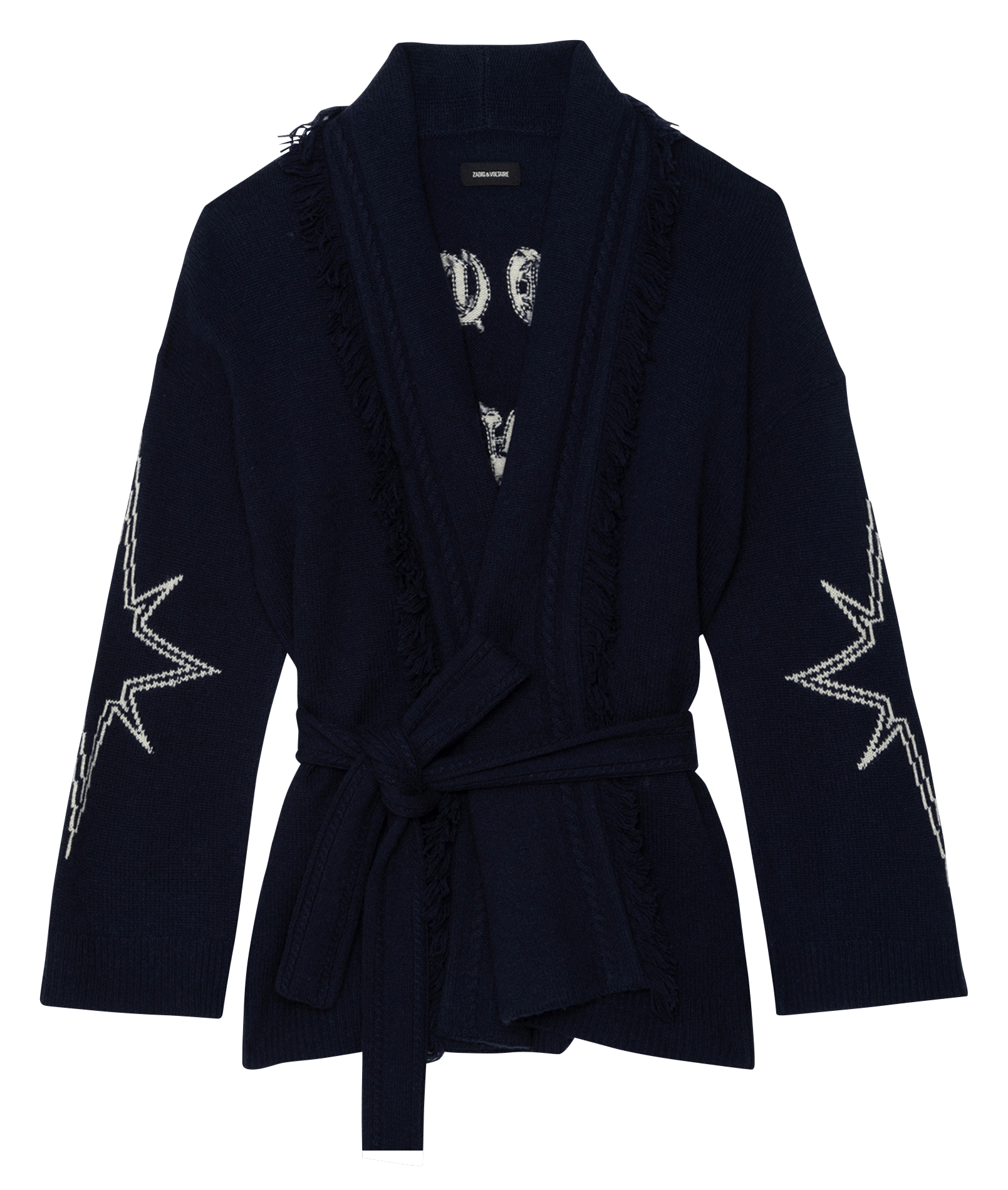 Wollen en kasjmier alpaca jas met V-hals. ZADIG&VOLTAIRE Blauw