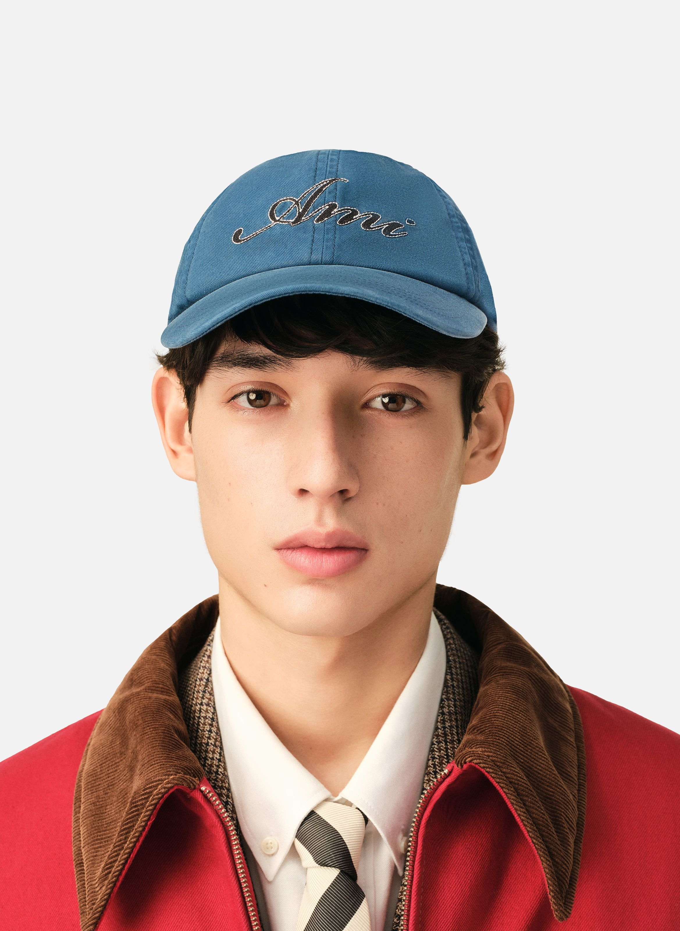 Casquette unisexe en coton broderie ami paris AMI PARIS Bleu