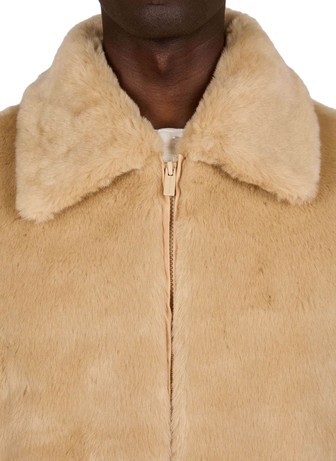 Straight coat with classic faux fur collar DROLE DE MONSIEUR Beige