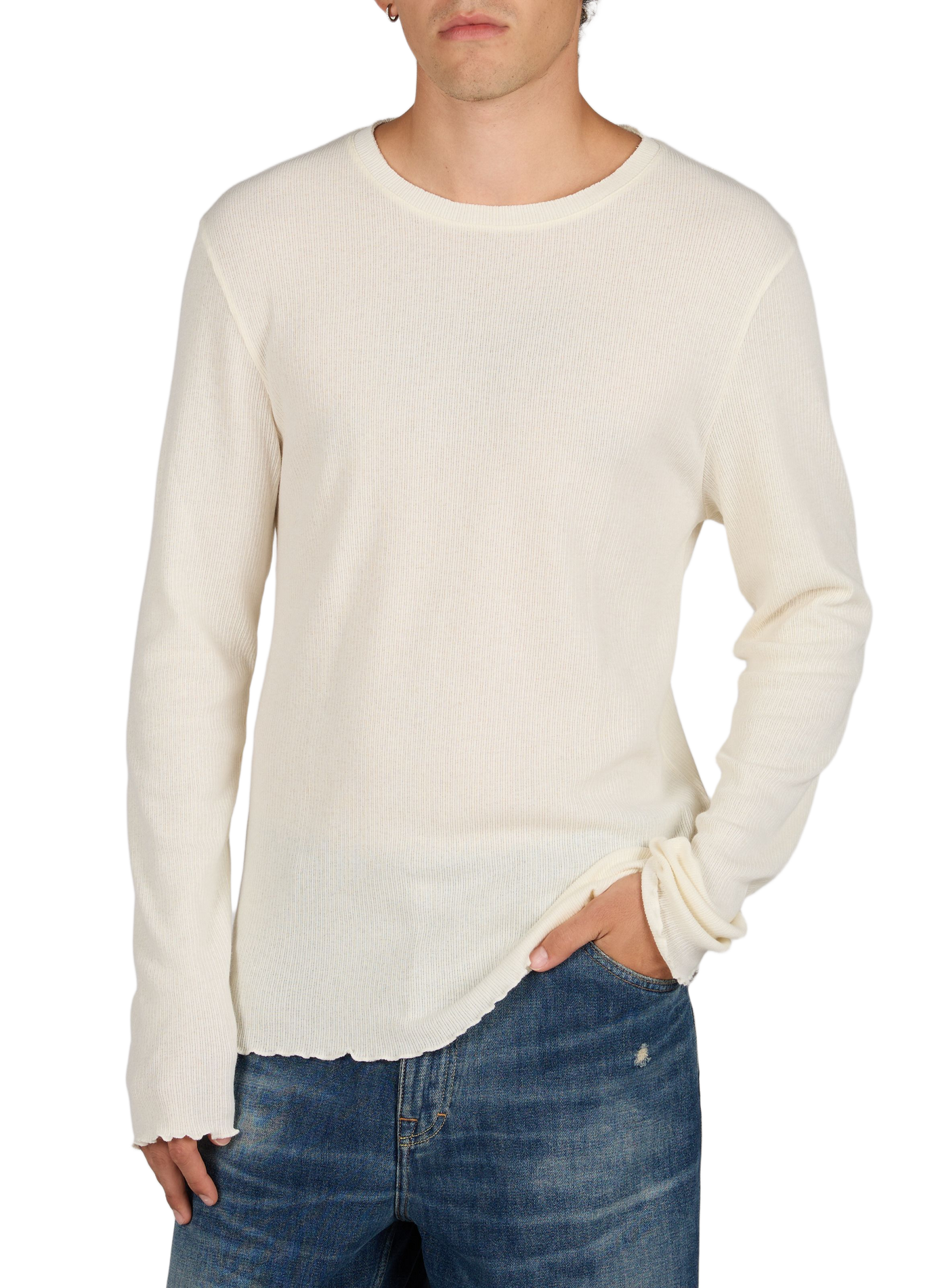 Cotton-blend round-neck T-shirt OUR LEGACY Beige