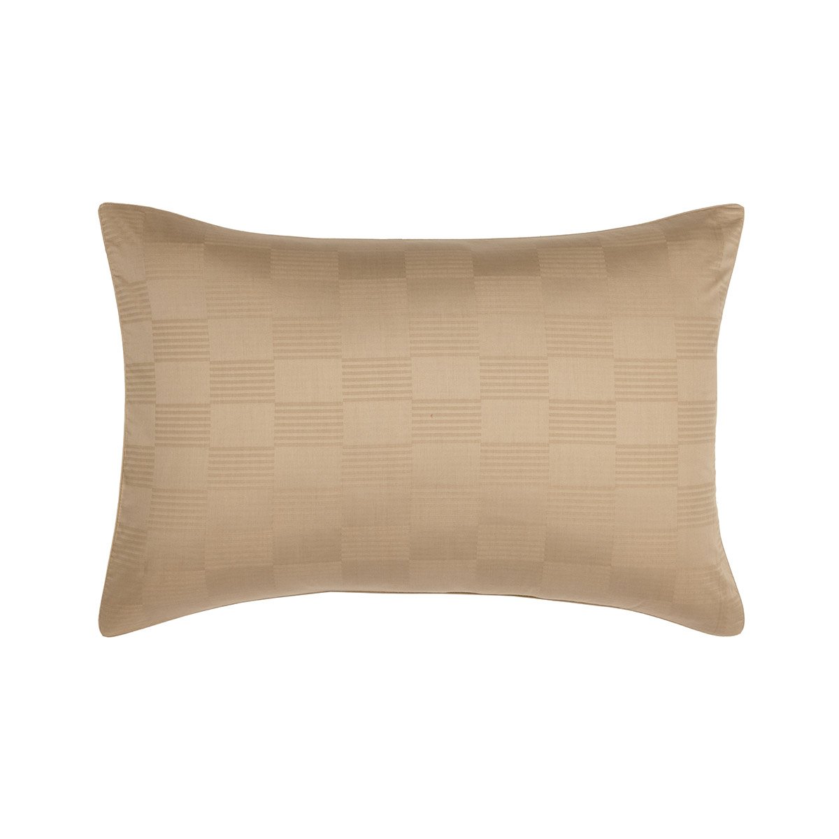 Taie d'oreiller en satin de coton, damier  Biscuit