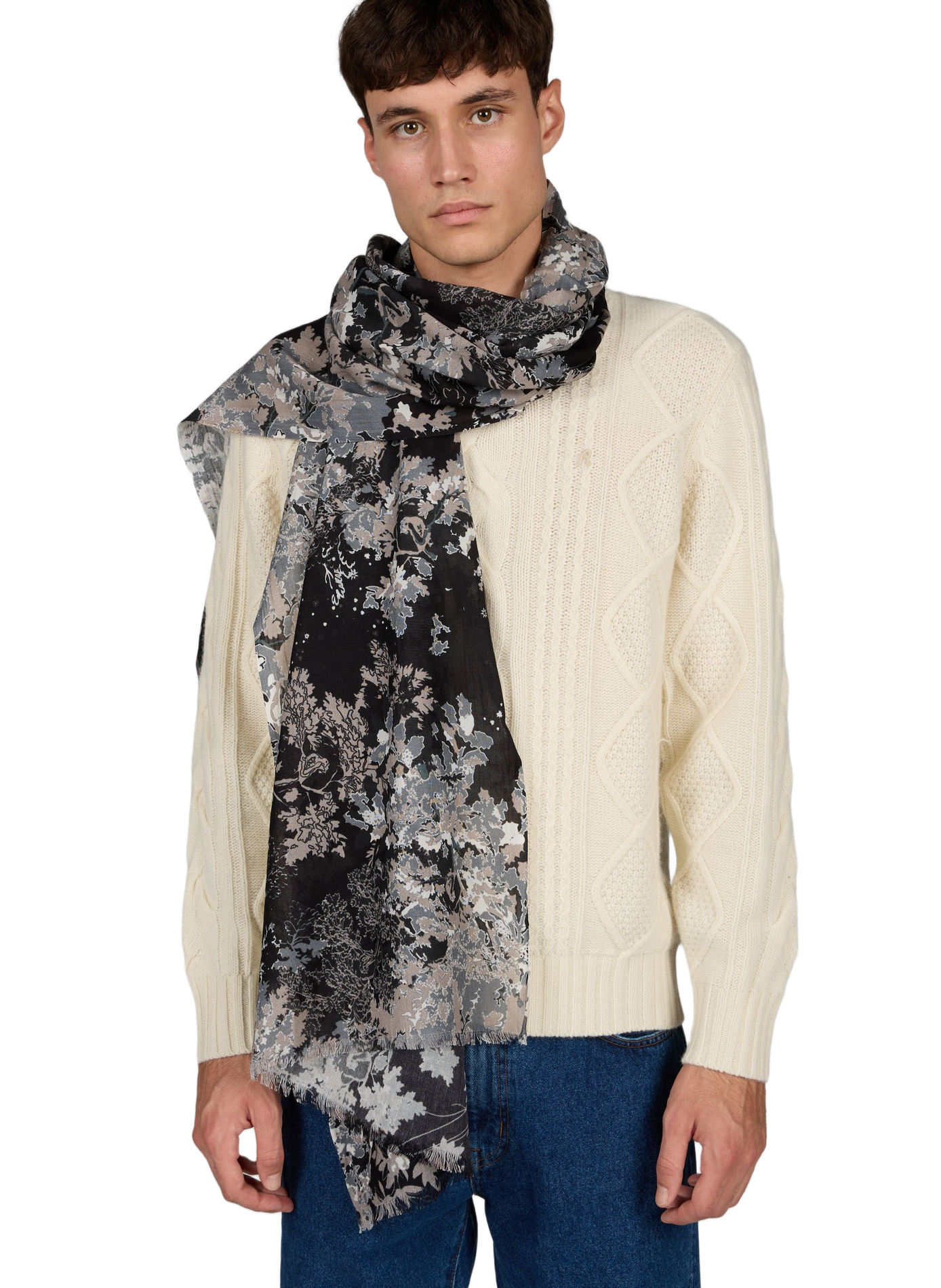 Baumwollschal mit Maxi-Delta-Print PETRUSSE Blau