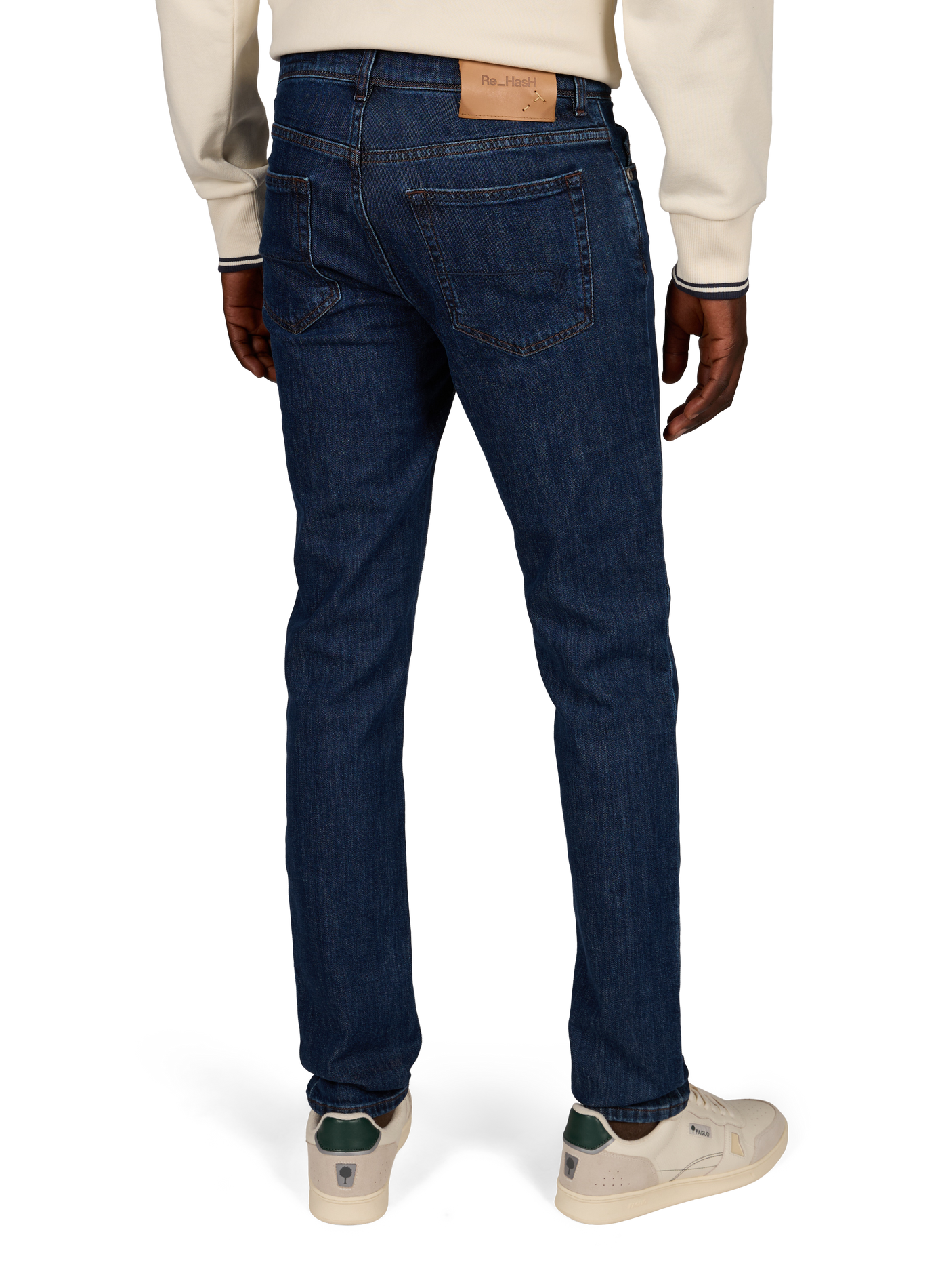 Straight-leg jeans in blended cotton RE HASH Blue