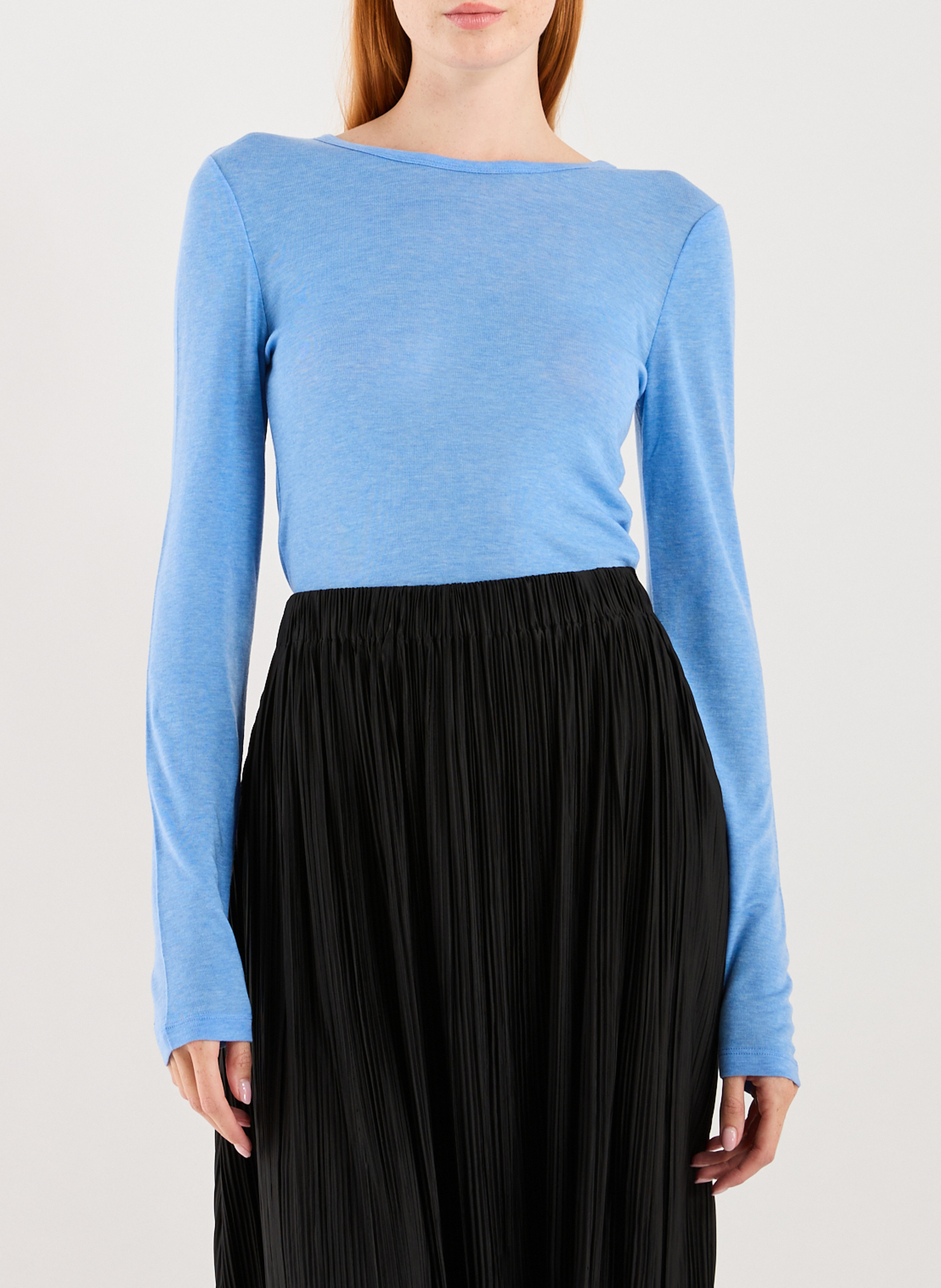 Tailliertes Langarm-T-Shirt SAMSOE SAMSOE Blau