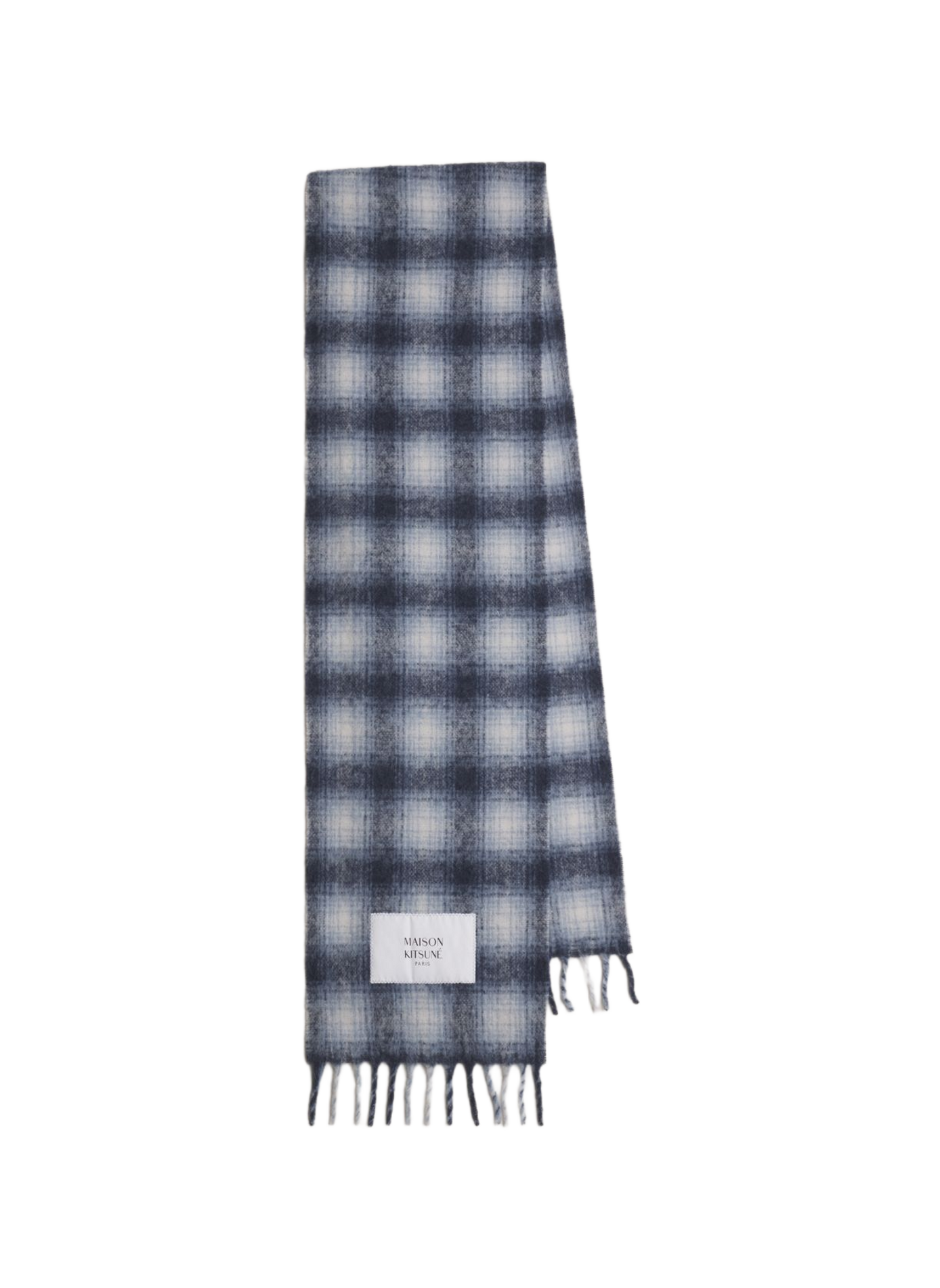 Kariertes Wollschal MAISON KITSUNÉ Blau