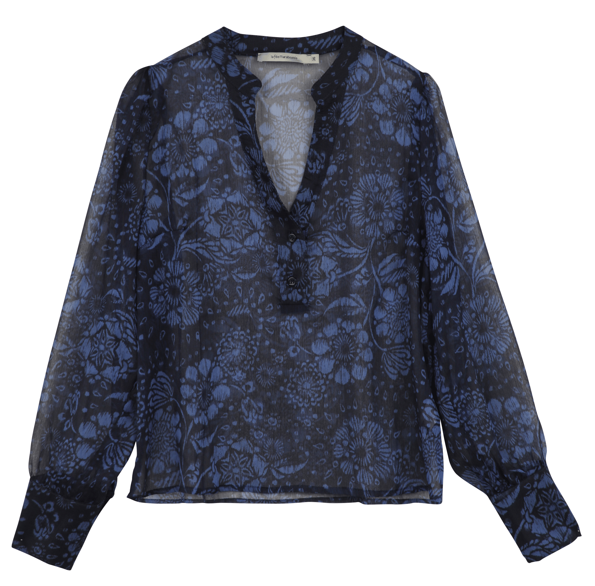 Ruimvallende top met bloemenprint LA FEE MARABOUTEE Blauw