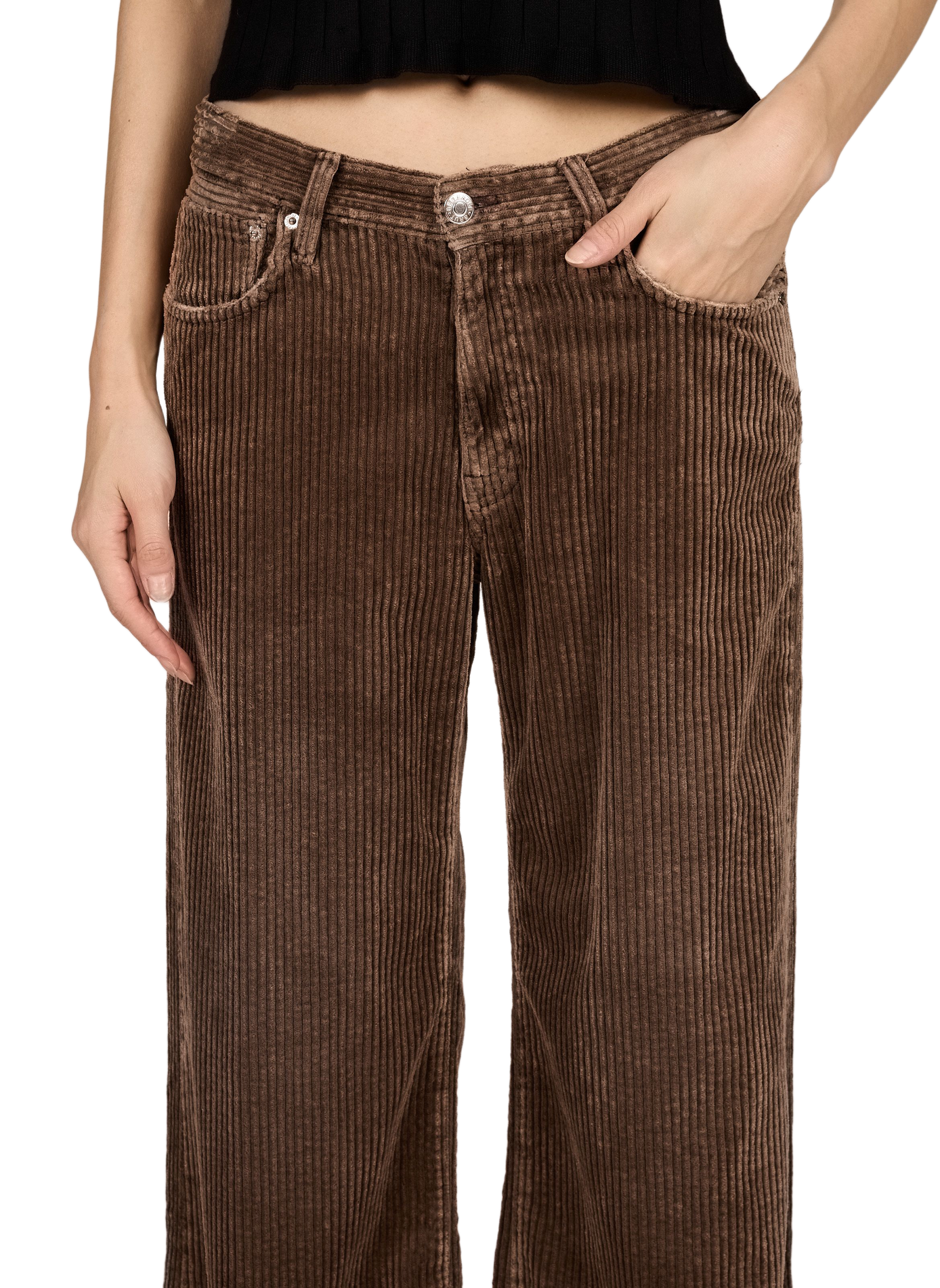 Wijde ribfluwelen broek BELLEROSE Bruin