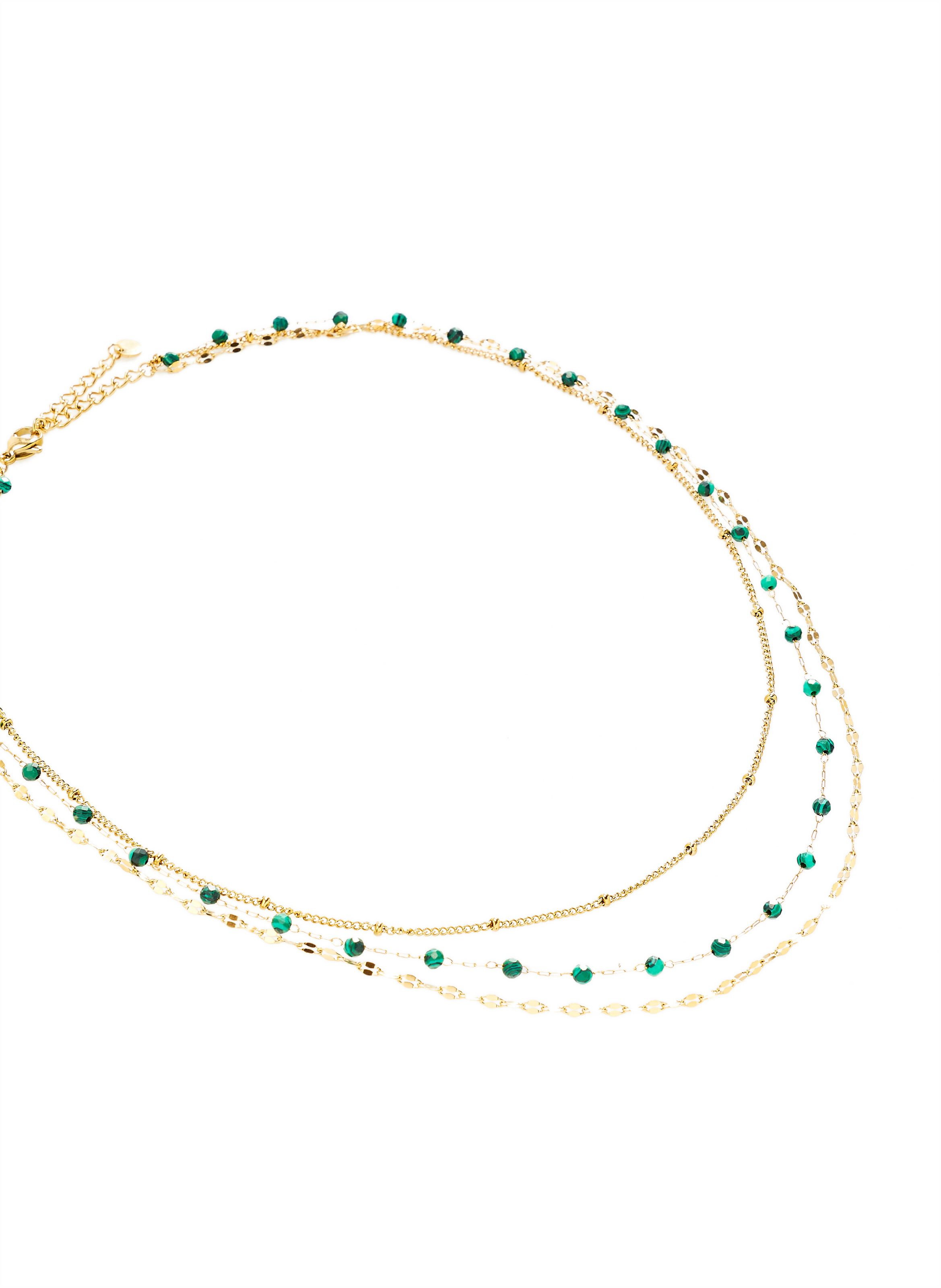 Collier triple chaîne AU PRINTEMPS PARIS Vert