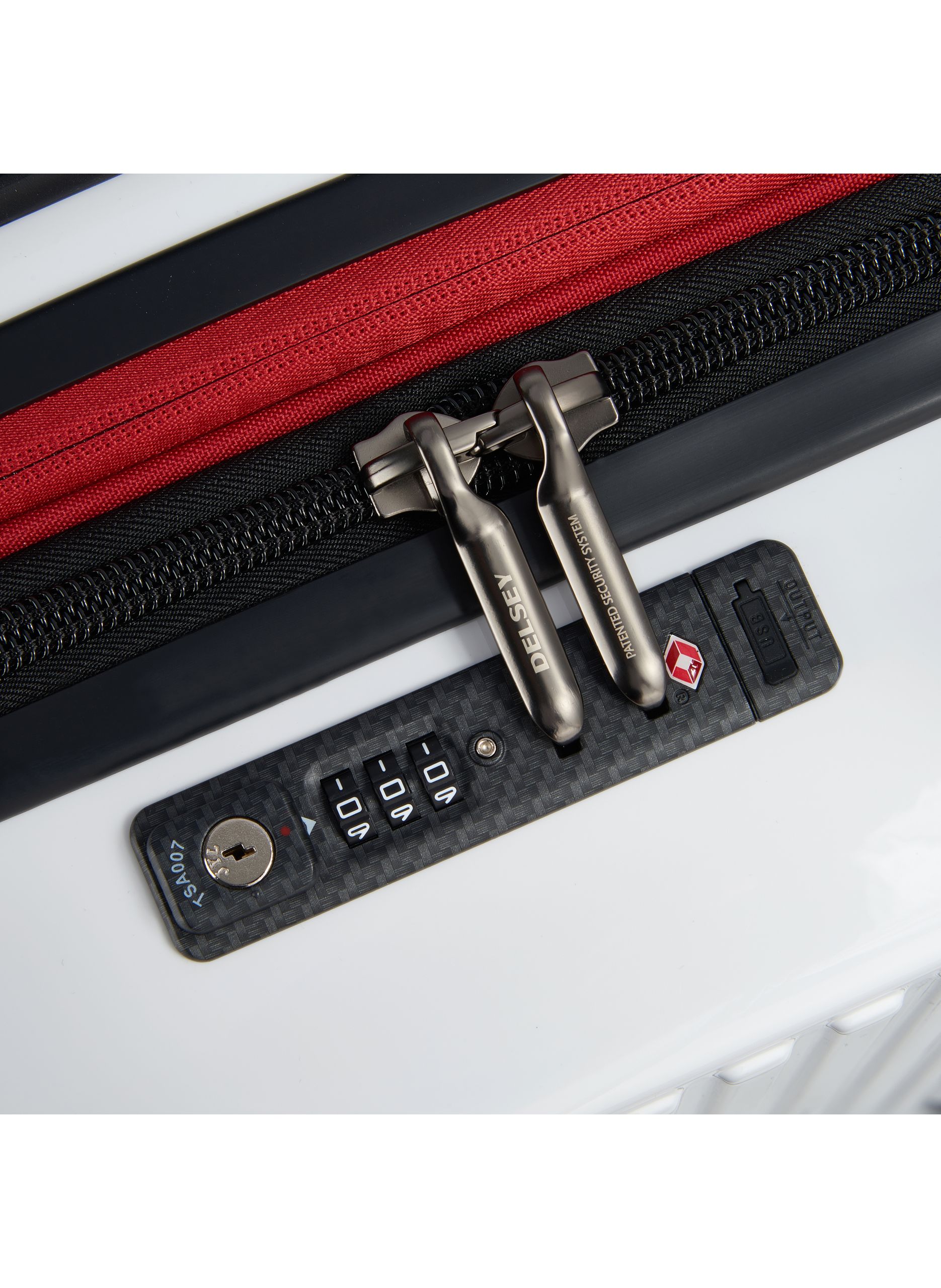 Valise soute rigide taille s - securitime zip DELSEY PARIS Blanc