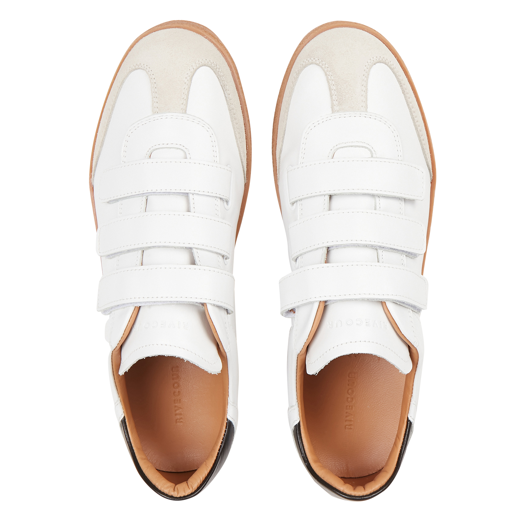Baskets à scratchs en cuir n11 n°11 RIVECOUR Blanc