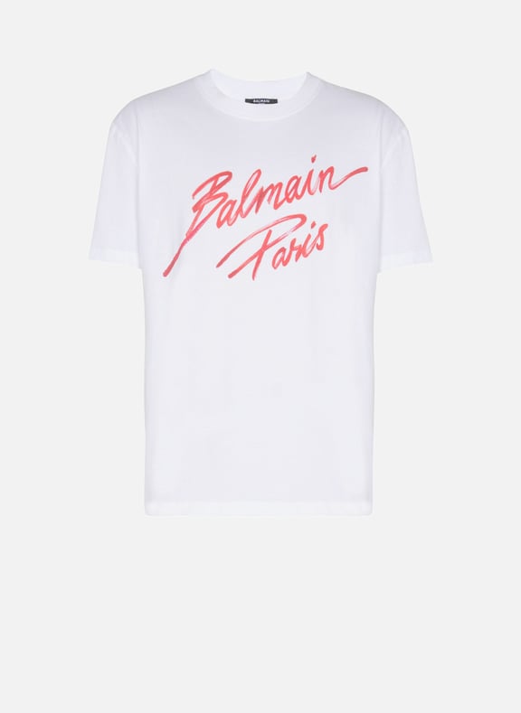 T-shirt imprimé balmain lipstick Rouge by BALMAIN BALMAIN T-shirt imprimé balmain lipstick Rouge