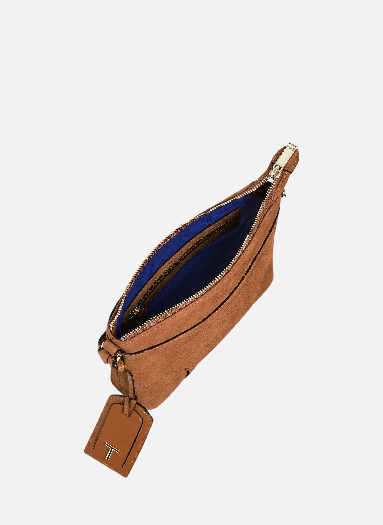 Petit sac bandoulière romy en cuir nubuck grainé LE TANNEUR Marron