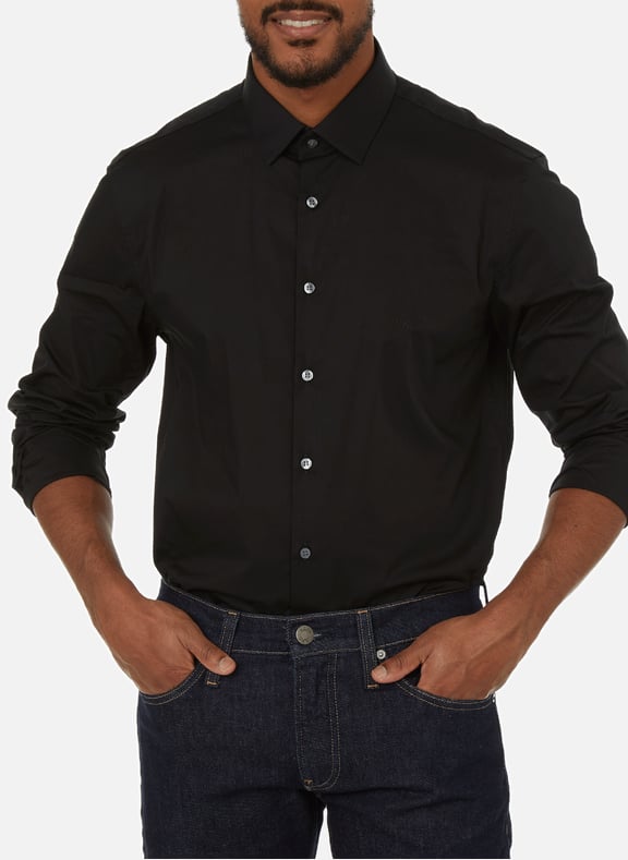 Chemise slim en coton Noir by CALVIN KLEIN CALVIN KLEIN Chemise slim en coton Noir