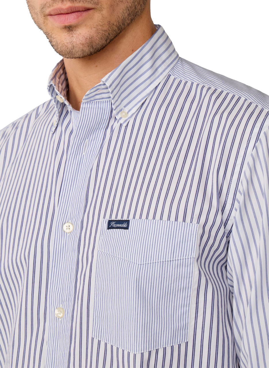 Chemise à rayures en coton FACONNABLE Bleu