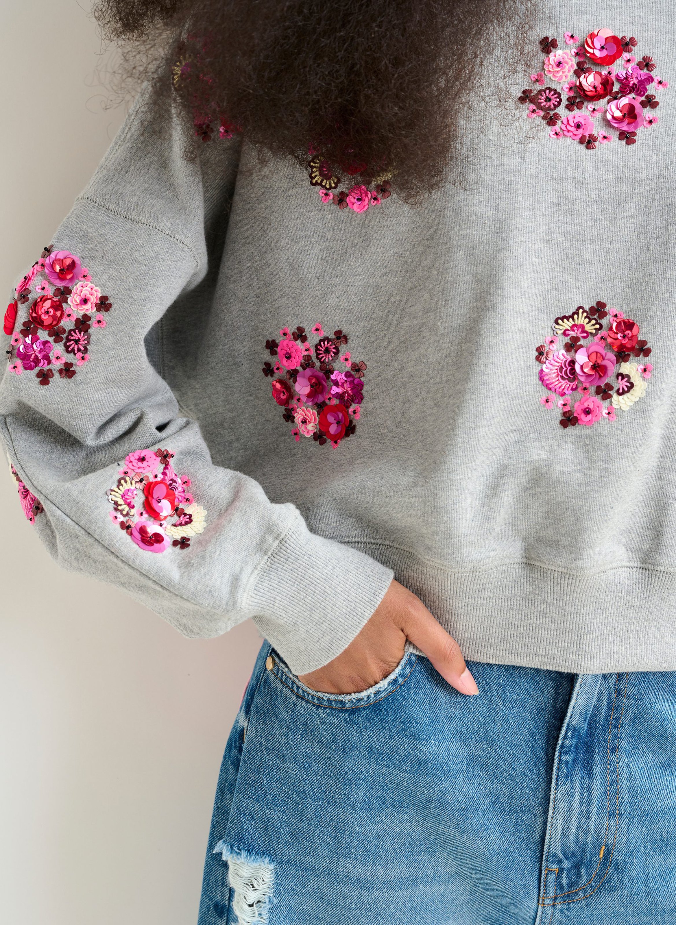 Sweat col rond en coton itro ESSENTIEL ANTWERP Gris