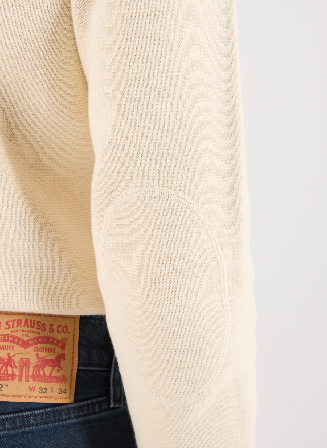 Pull col rond en coton SCHOTT Blanc