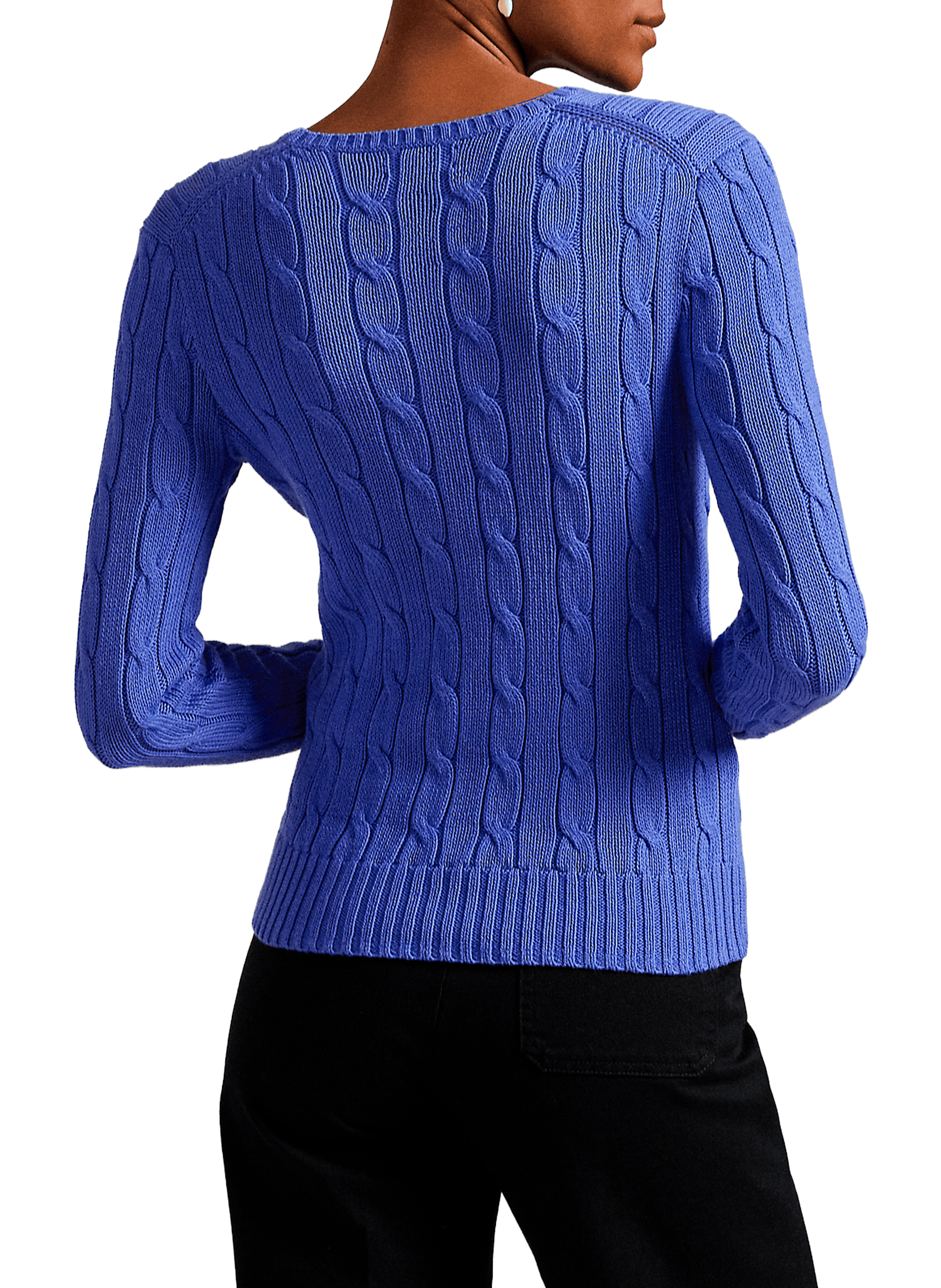 Pull col rond en coton POLO RALPH LAUREN Bleu