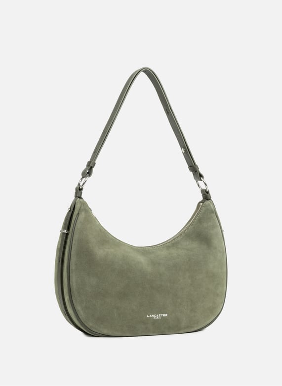 Grand sac besace - suède | Kaki by LANCASTER Grand sac besace - suède Kaki