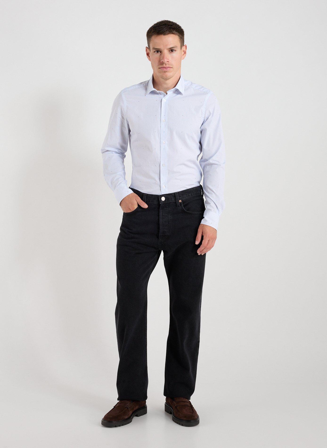 Cotton poplin shirt EDEN PARK Blue