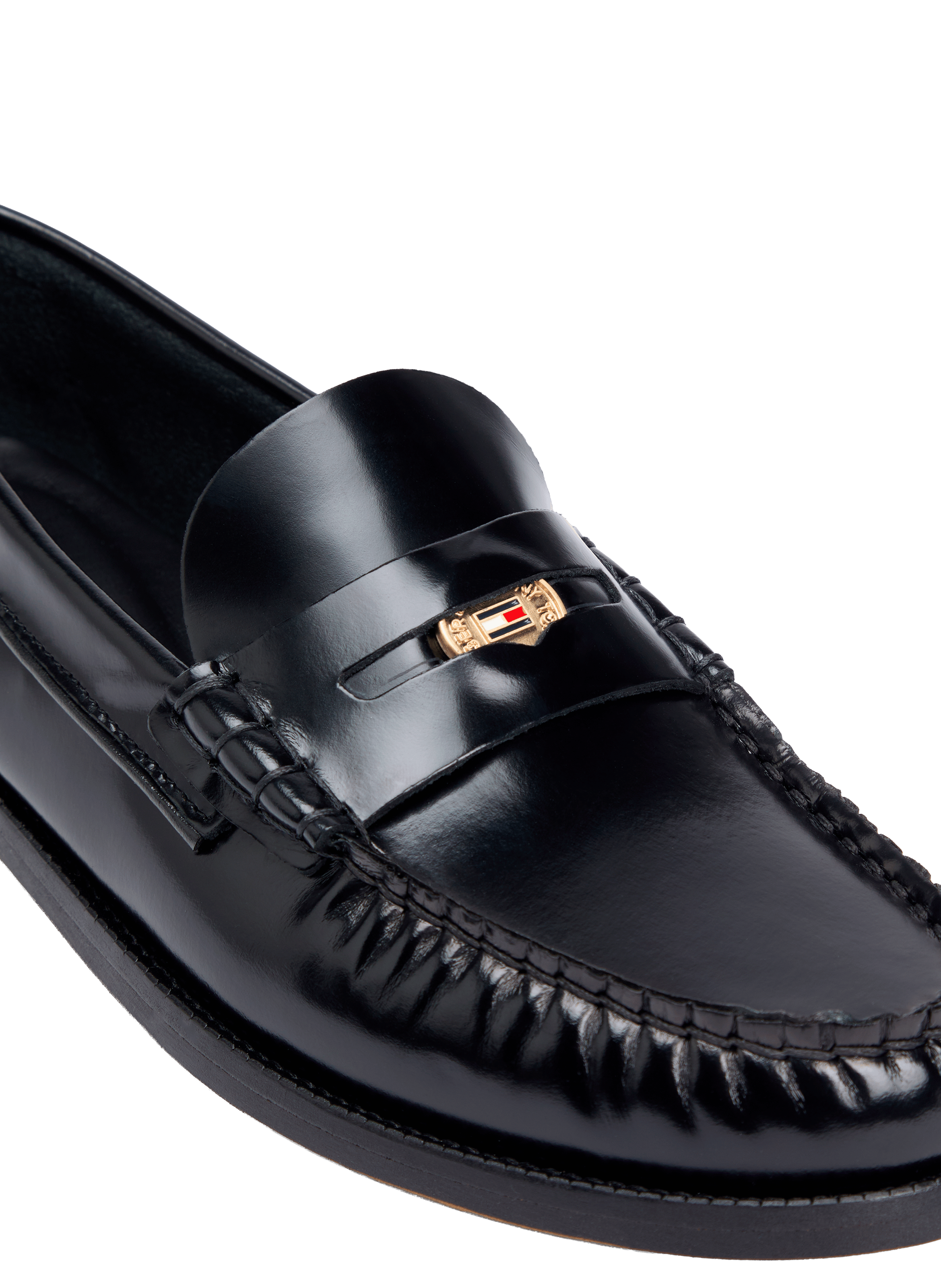 Mocassins en cuir avec logo TOMMY HILFIGER Noir