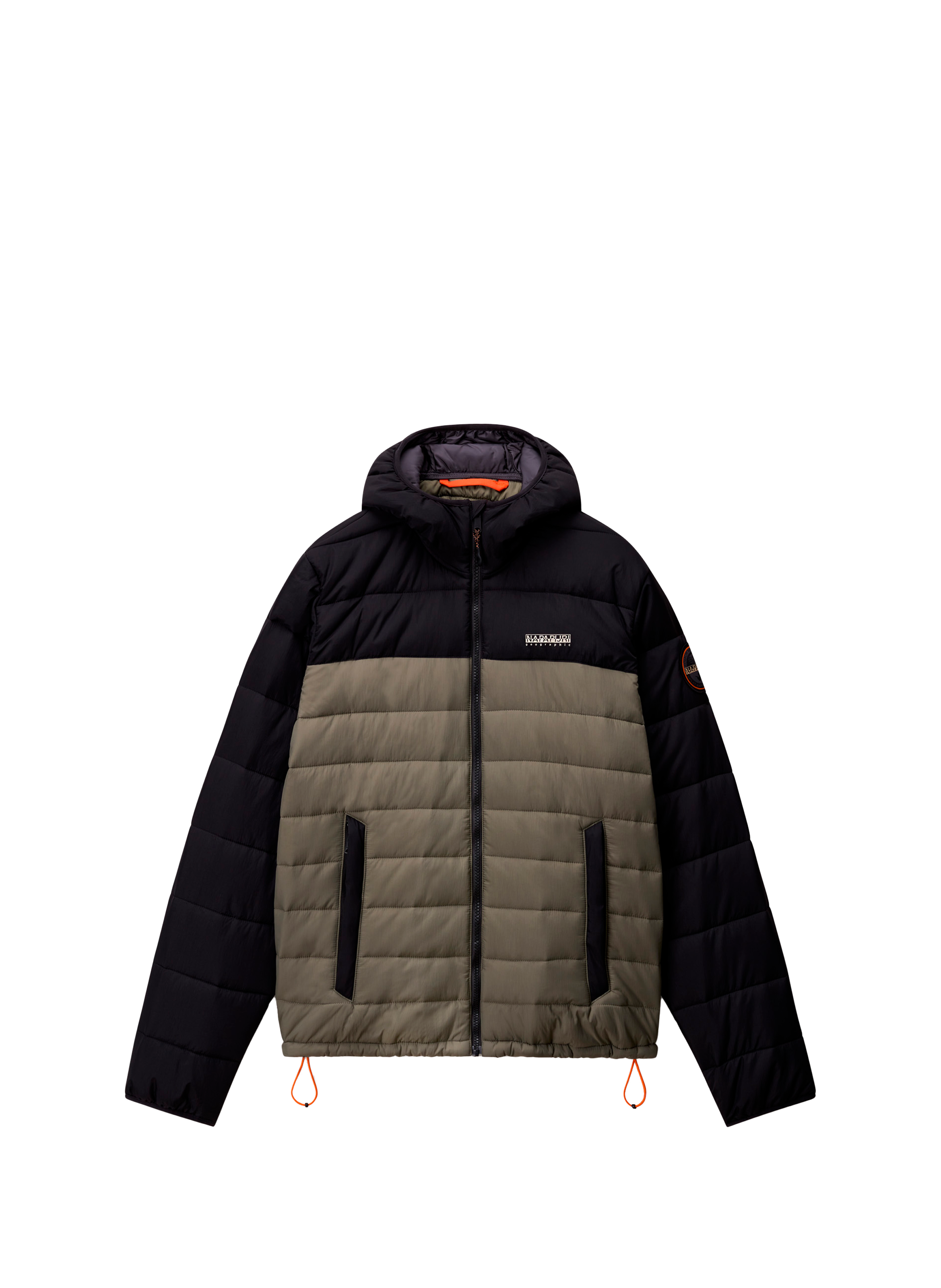 Quilted hooded straight coat NAPAPIJRI Green