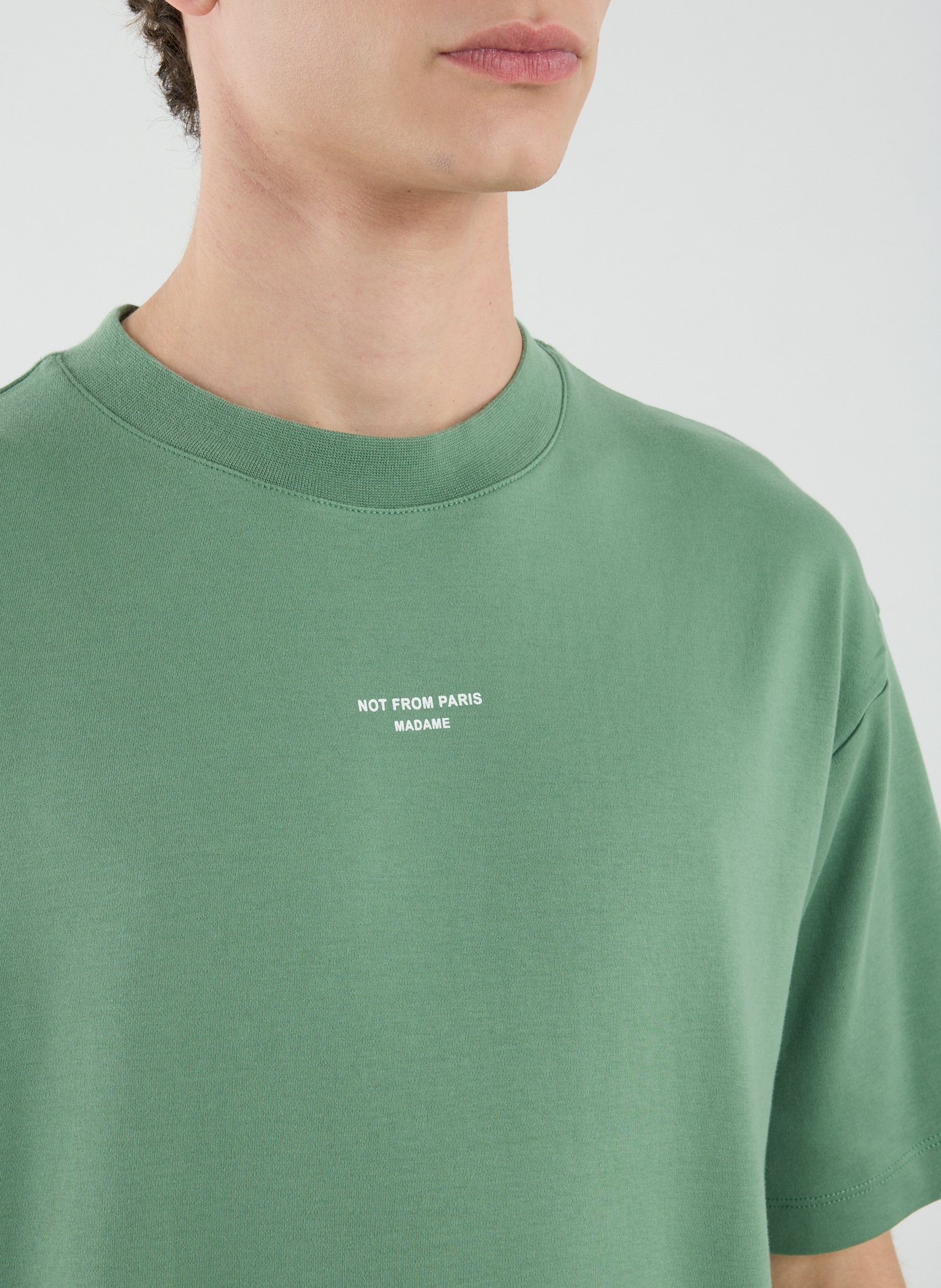 T-shirt Le Slogan en coton DROLE DE MONSIEUR Vert