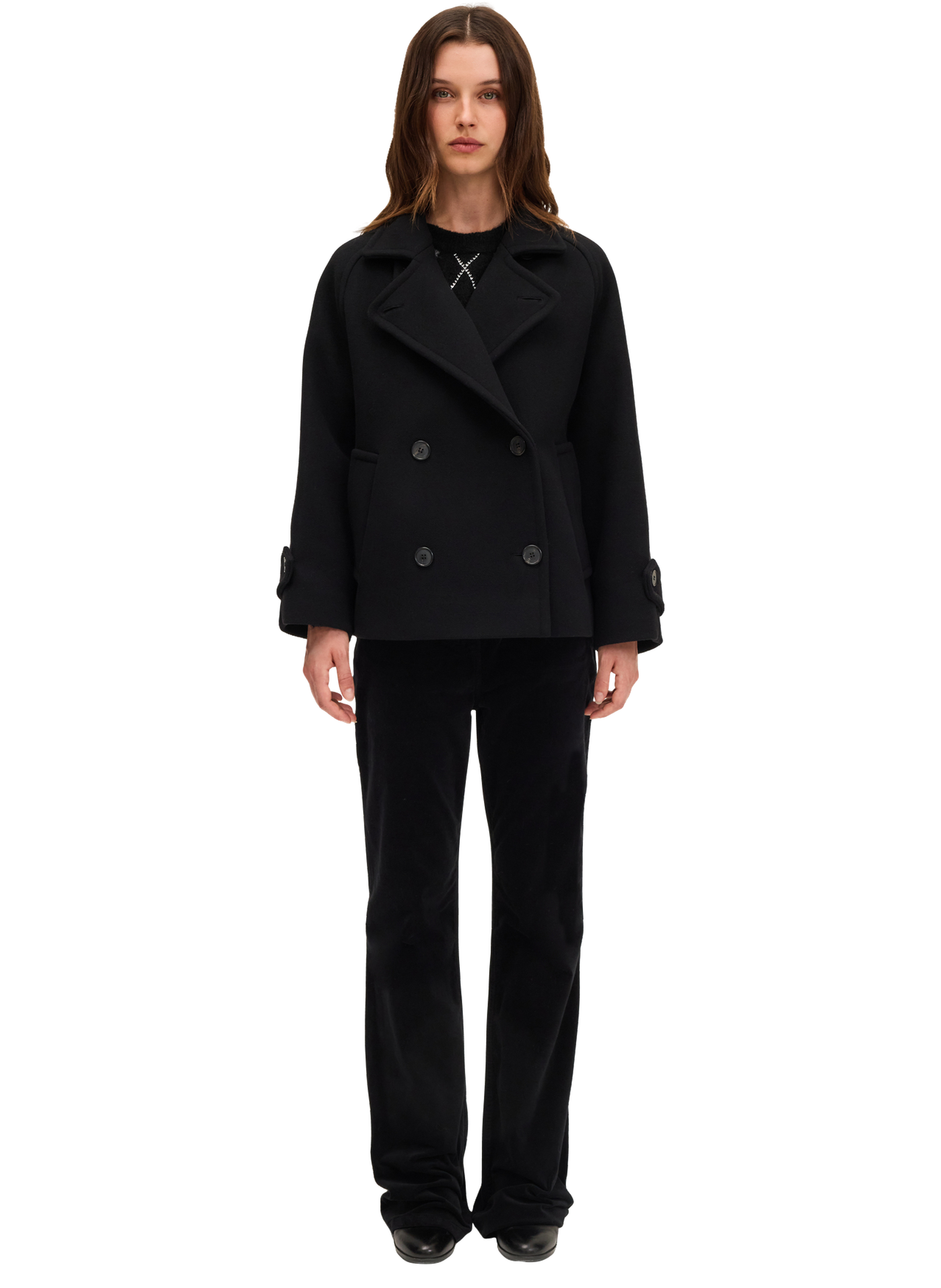Manteau court croisé - melvya PABLO Noir