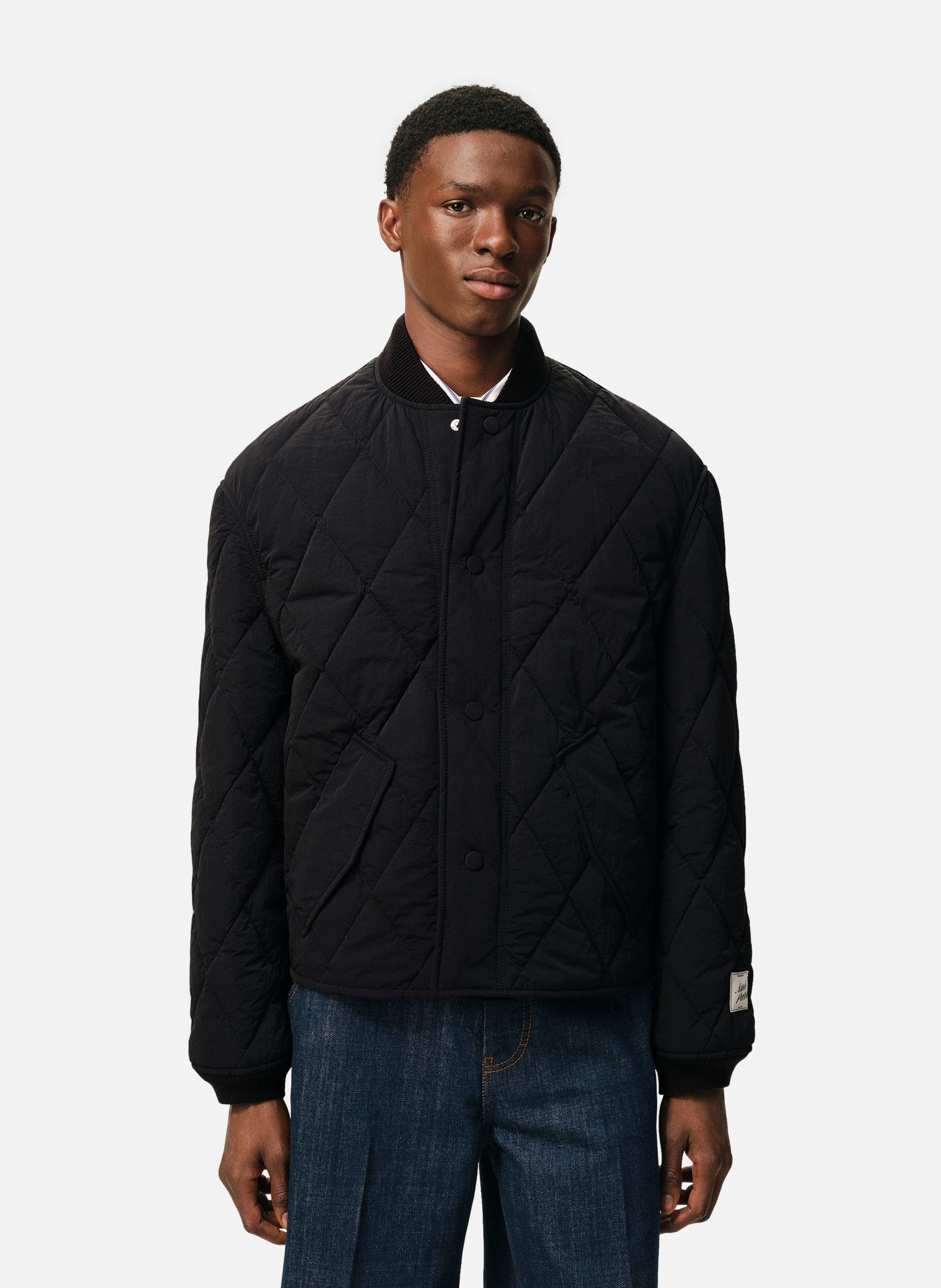 Veste rembourrée unisexe en nylon AMI PARIS Noir