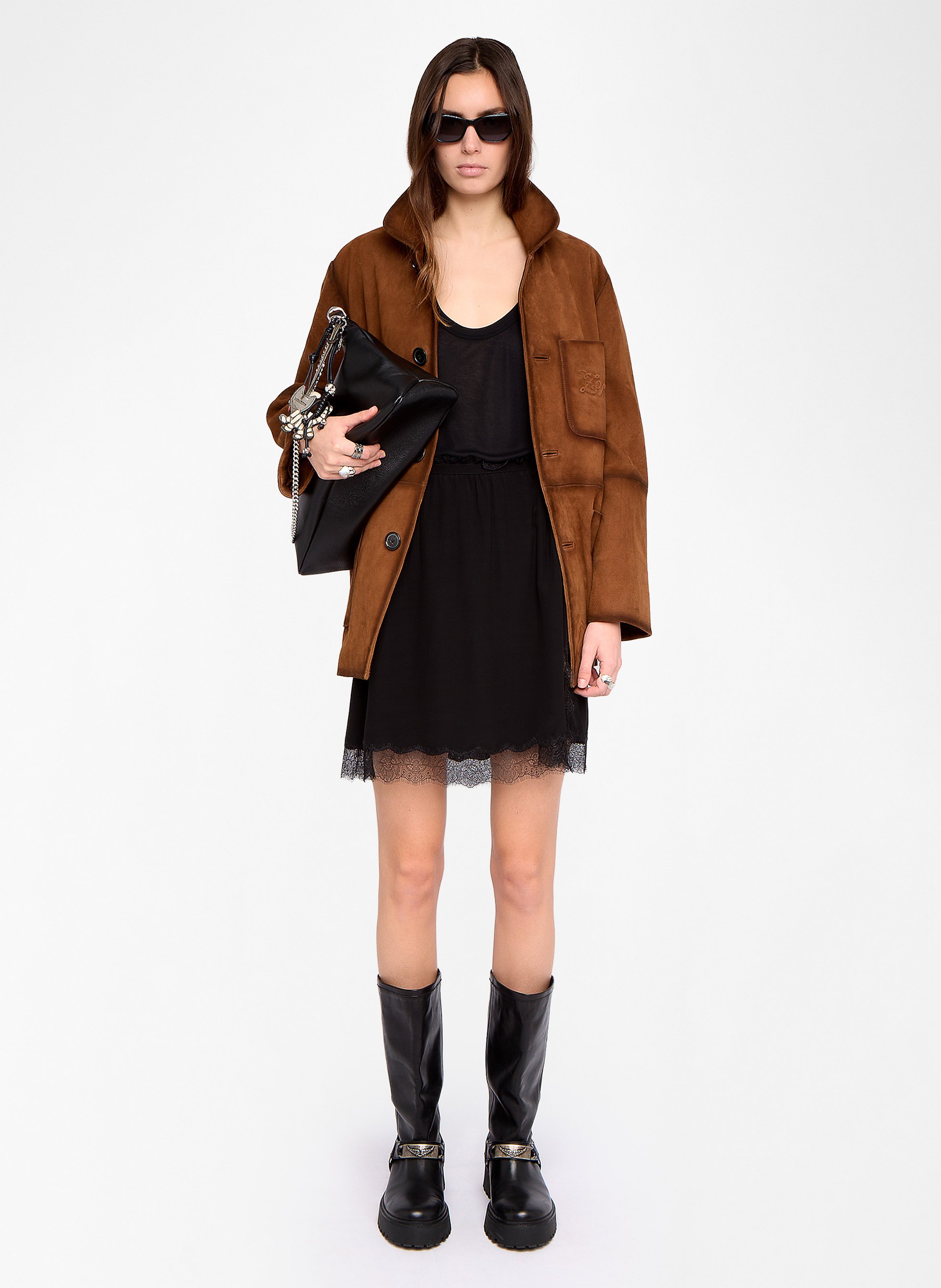 Jupe courte en dentelle jarvisa ZADIG&VOLTAIRE Noir