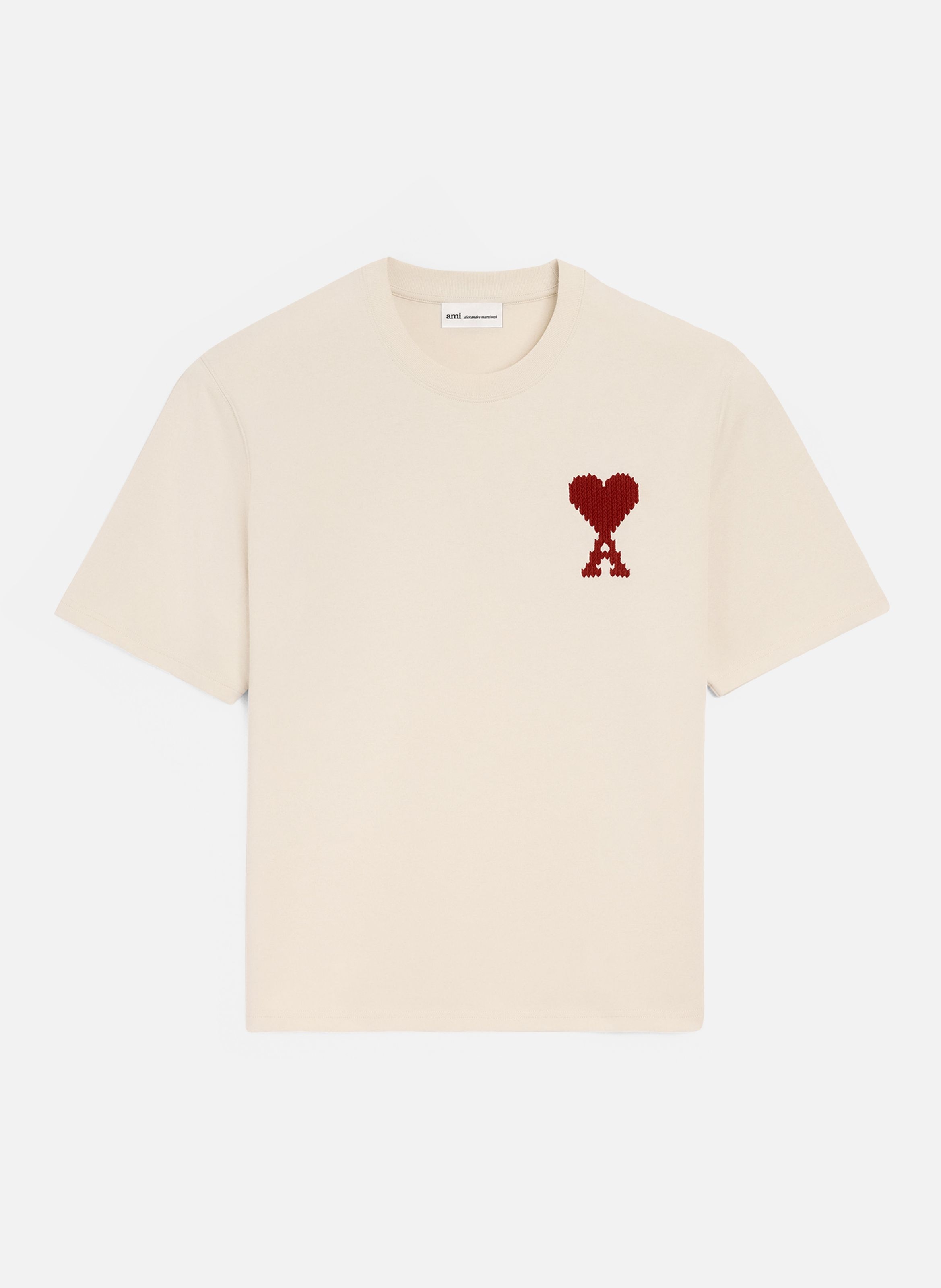 T-shirt broderie ami de coeur unisexe en coton AMI PARIS Blanc