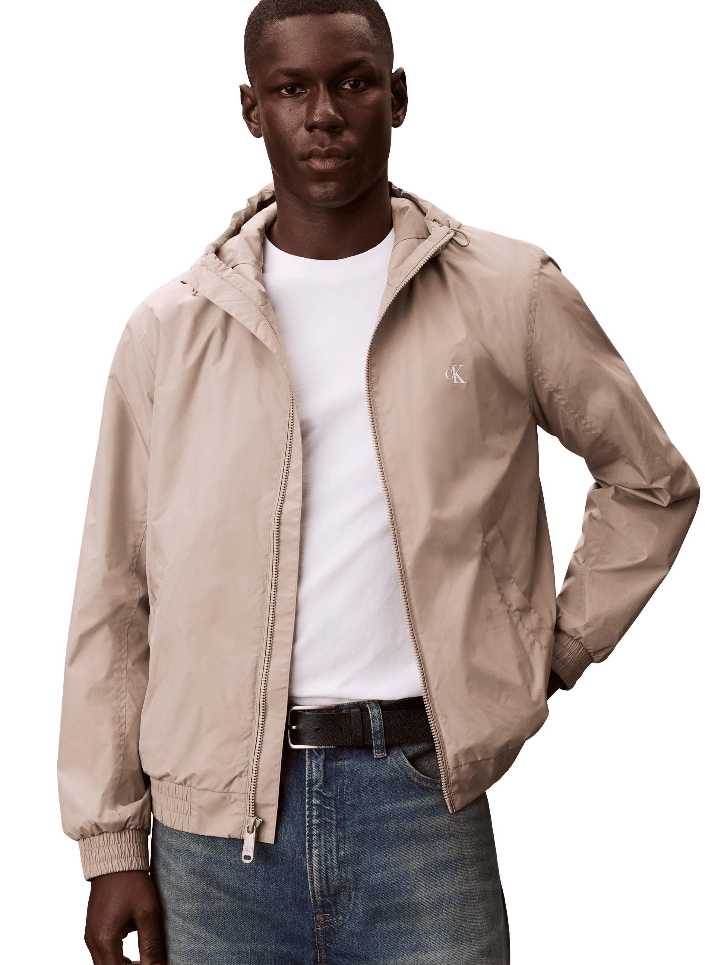 Blouson à capuche à logo CALVIN KLEIN Kaki