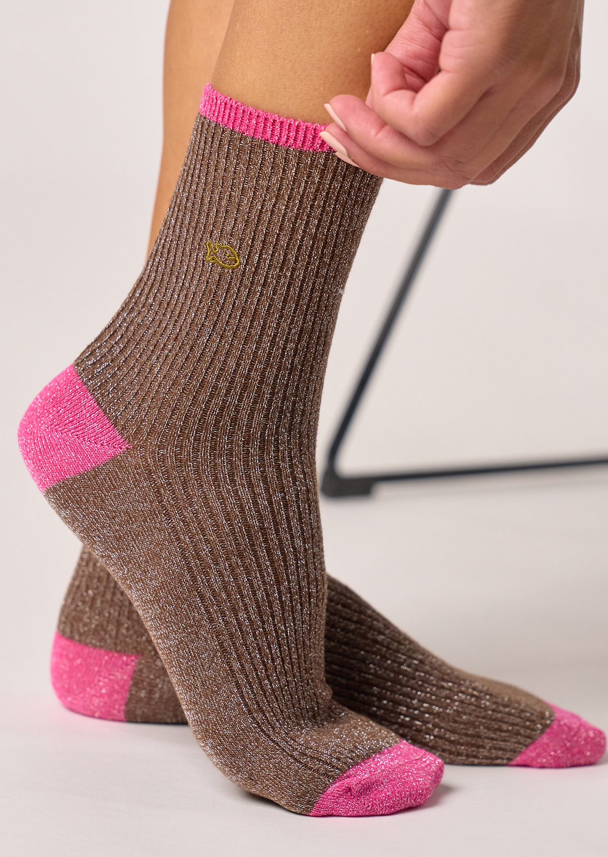 Chaussettes en coton peigné vintage BILLYBELT Marron