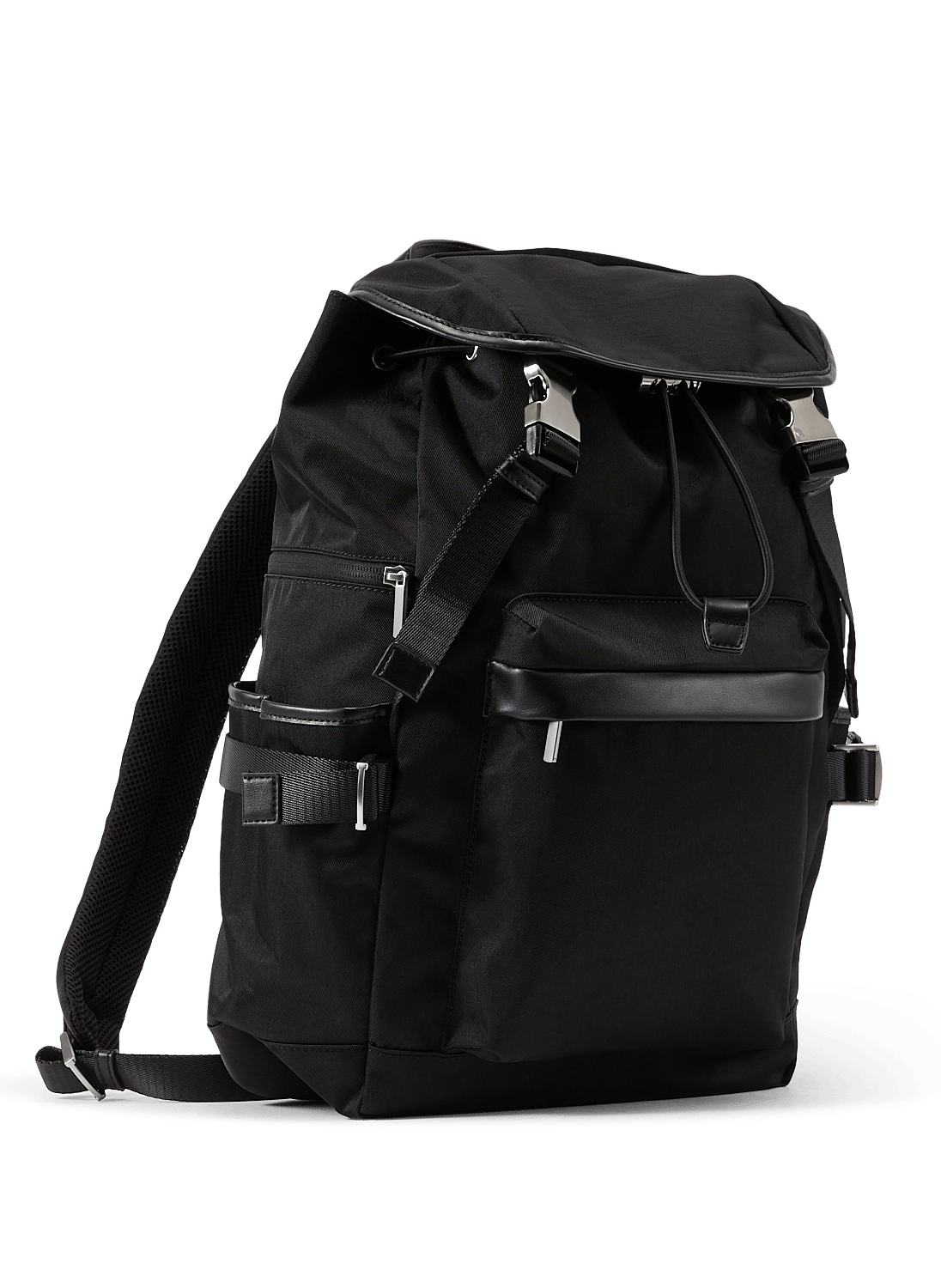 Solid color flap backpack SAISON 1865 Black