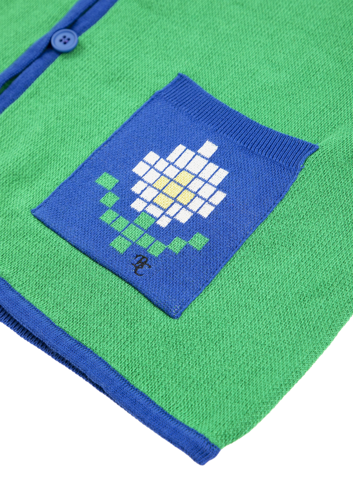 Cardigan en coton fin Pixel Daisy BOBO CHOSES Vert