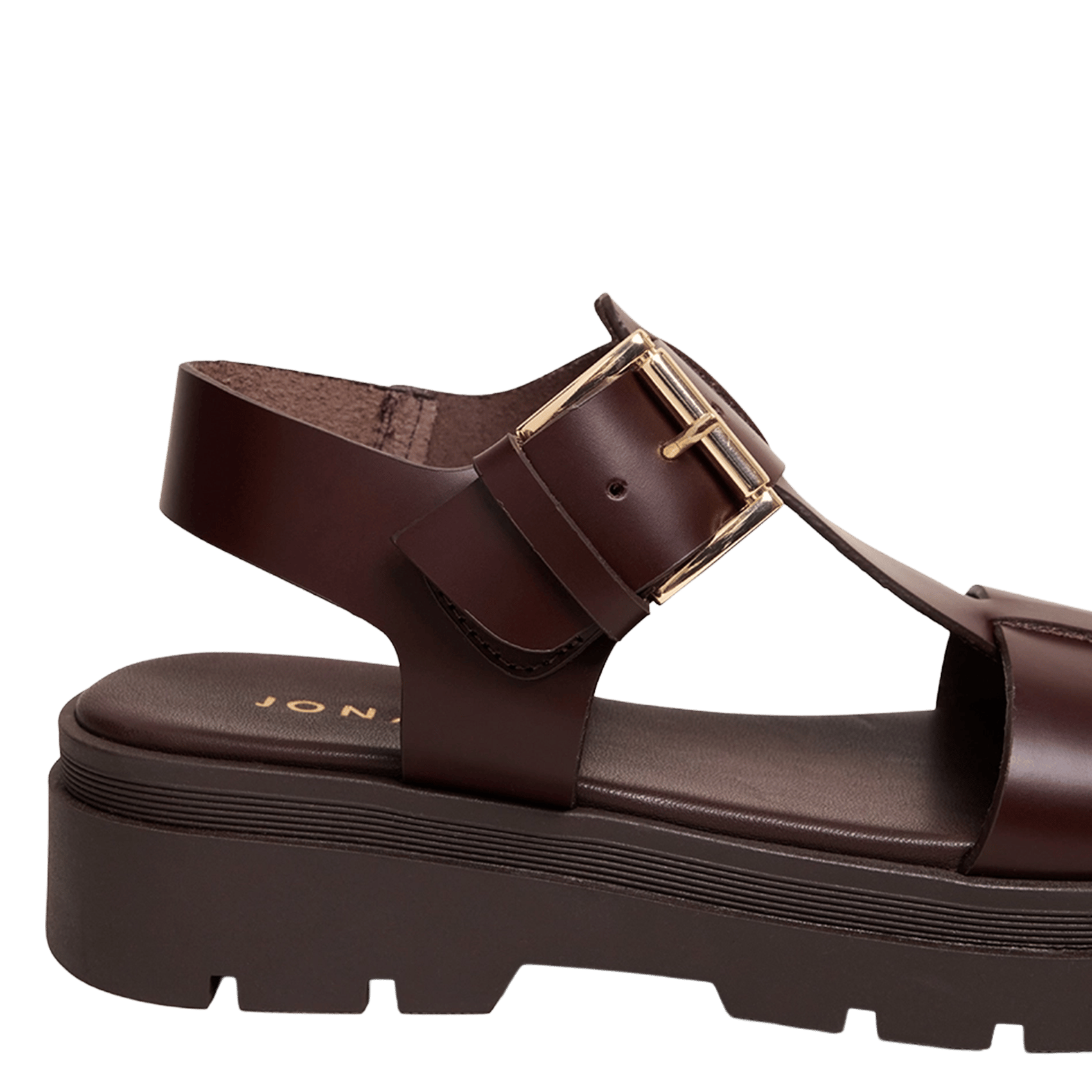 Sandales compensées en cuir lisbonne JONAK Marron