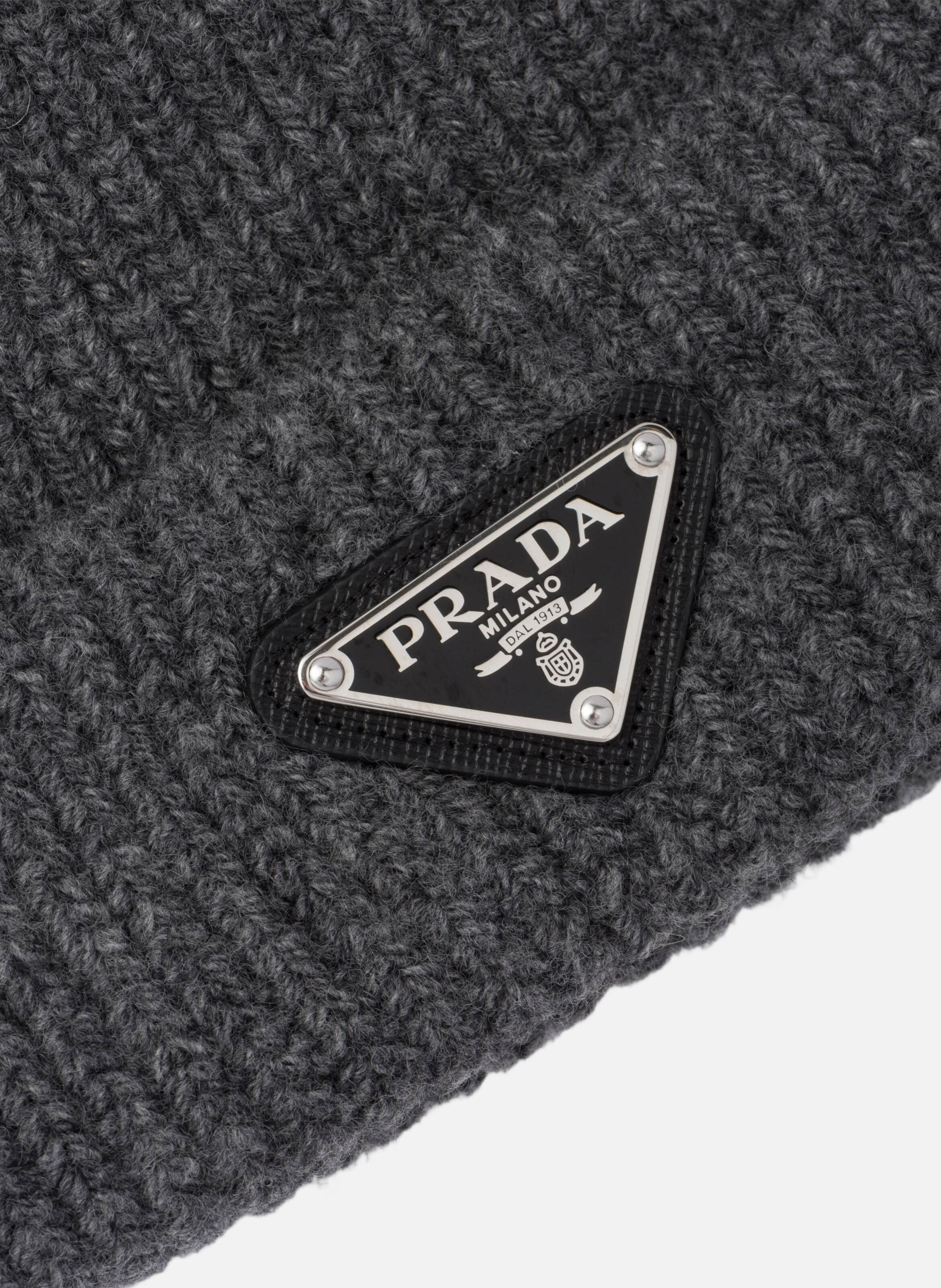 Bonnet en laine et cachemire PRADA Gris