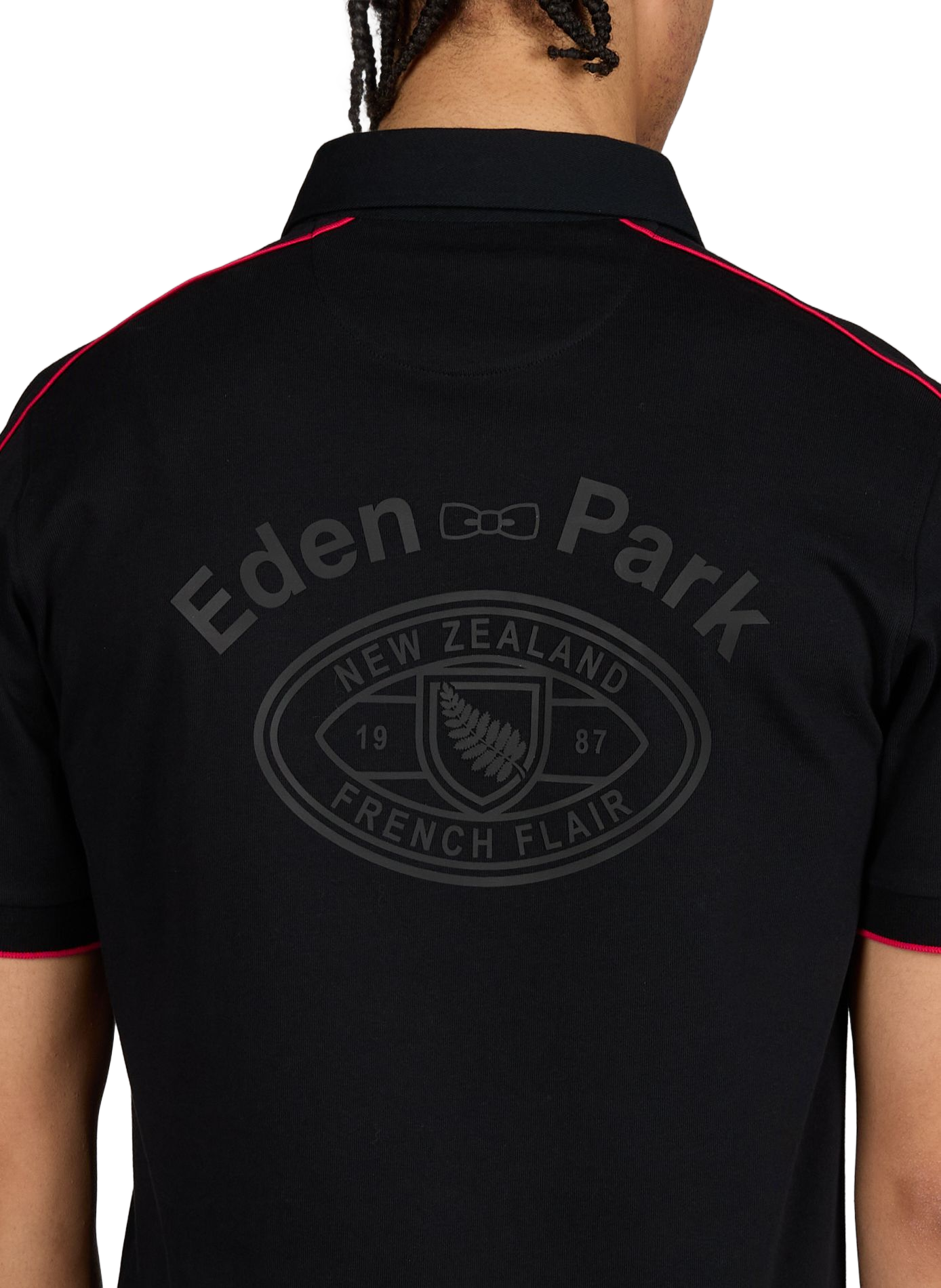 Polo à manches courtes Nouvelle Zélande en coton EDEN PARK Noir