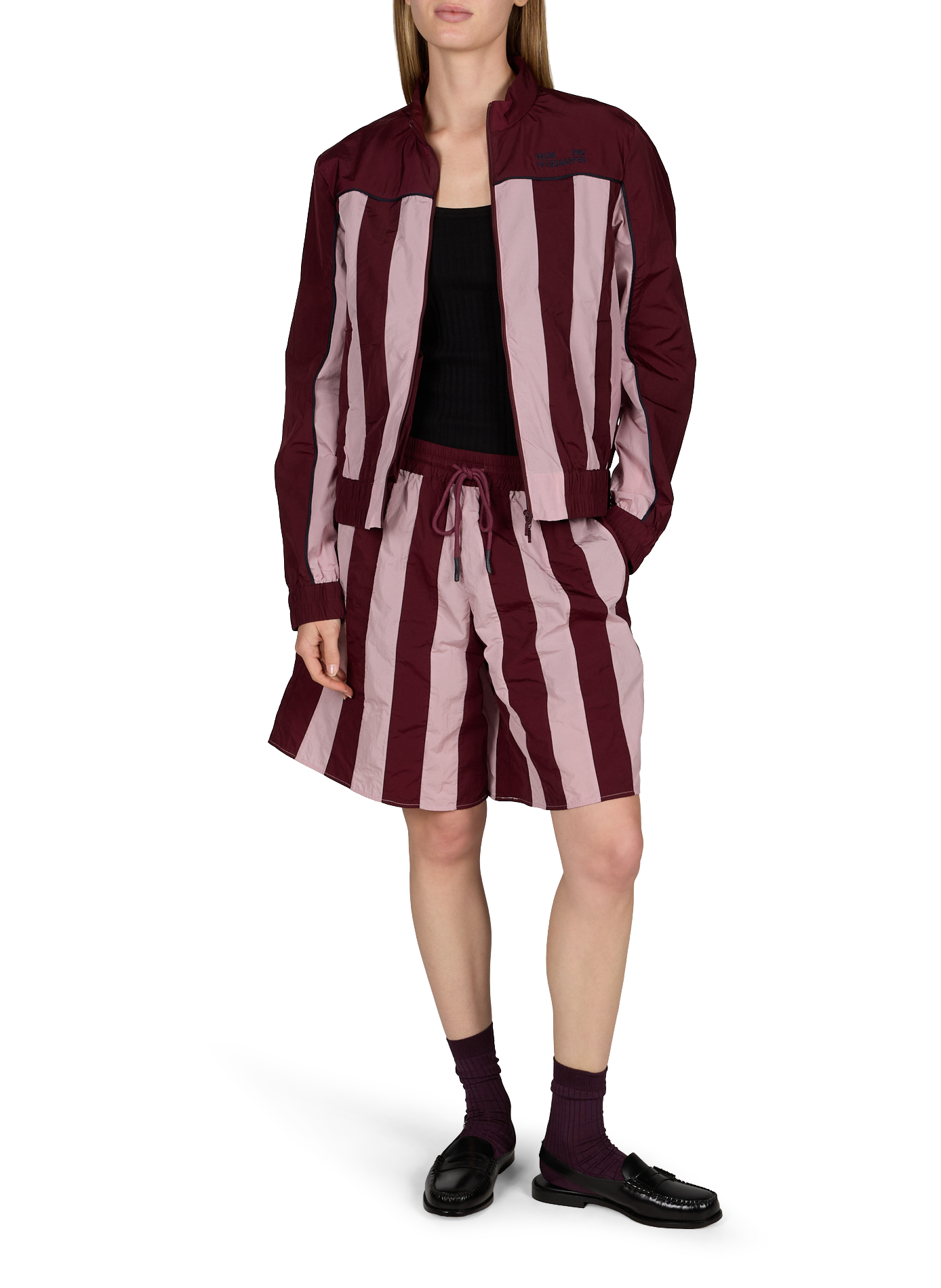 Striped high-waisted shorts BAUM UND PFERDGARTEN Multicolour