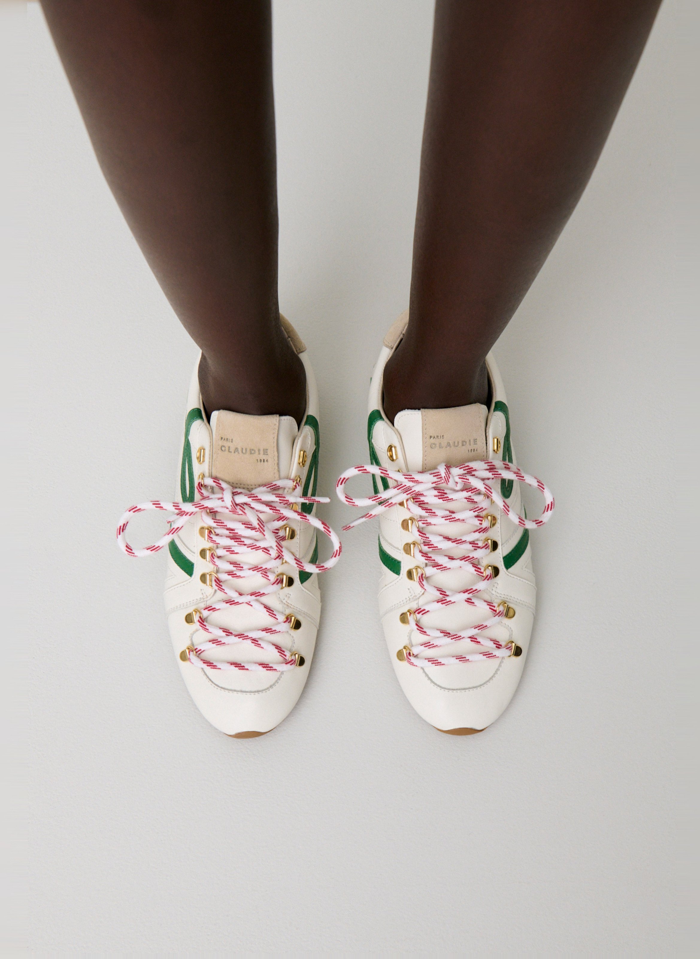 Baskets basses à lacets contrastés en cuir adriano CLAUDIE PIERLOT Multicolore