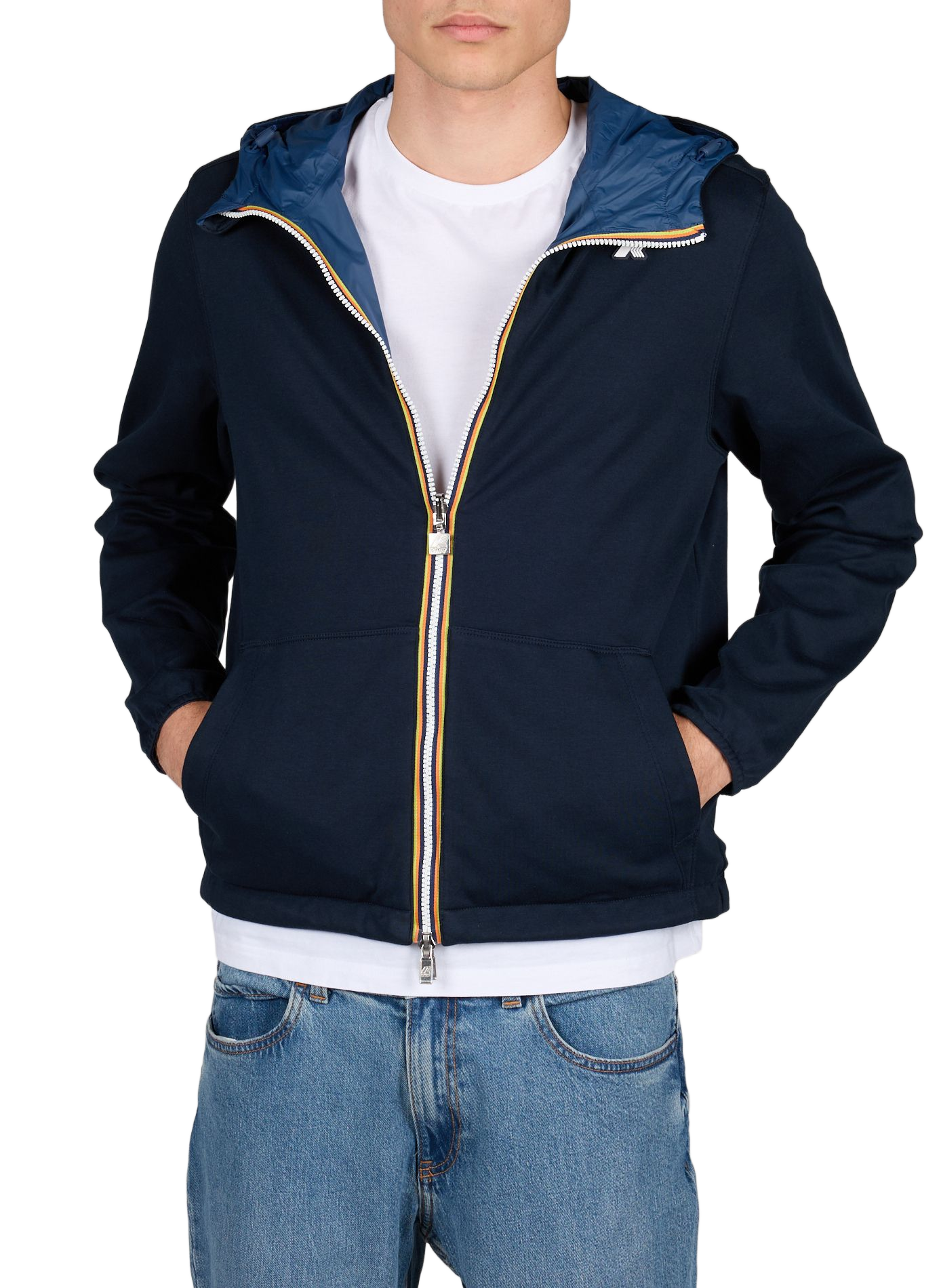 Reversible lightweight cotton jacket K-WAY Blue