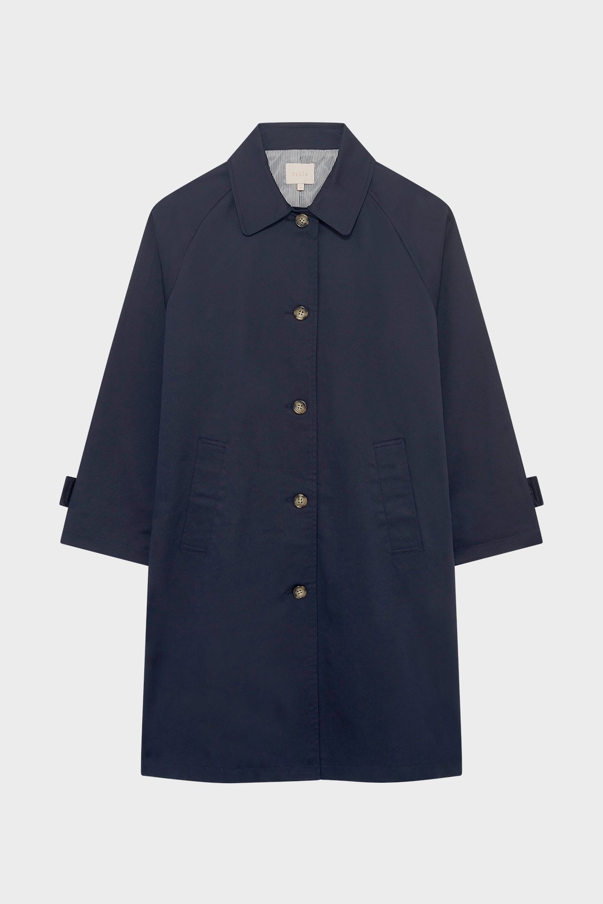 Trench droit en coton - sine PABLO Bleu