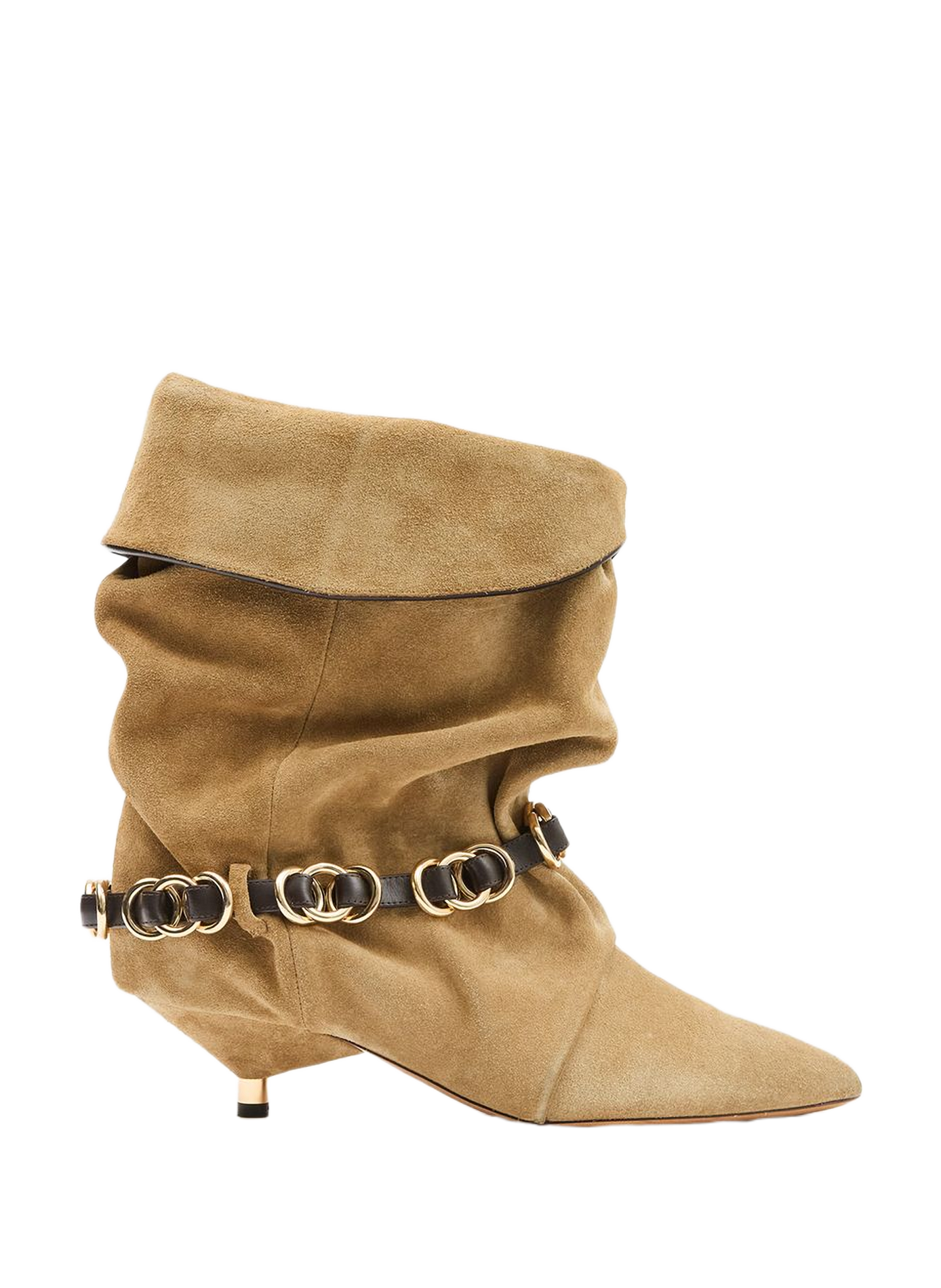 Stiefel mit Kettendetail Edrik Rings aus Veloursleder ISABEL MARANT Braun