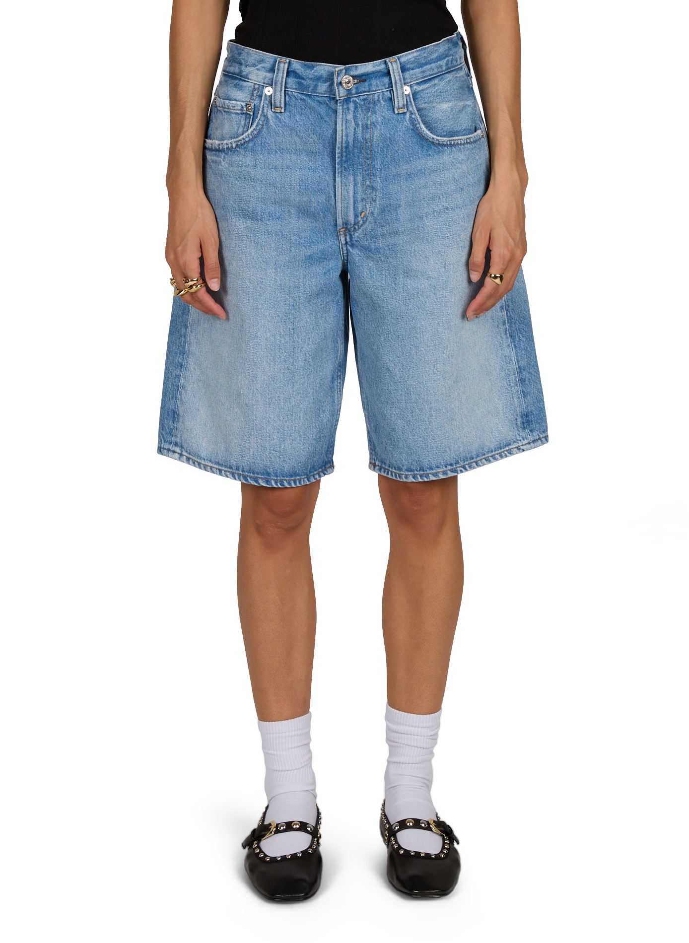 Short ample en denim de coton mélangé CITIZENS OF HUMANITY Bleu